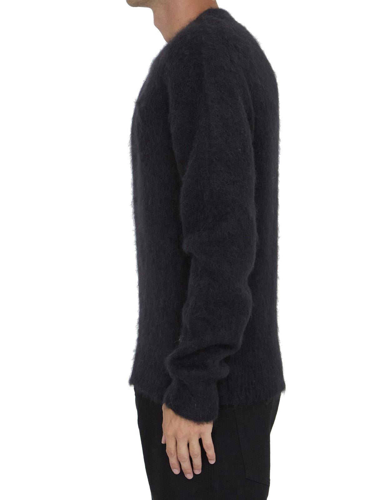 Shop Ami Alexandre Mattiussi Paris Long-sleeved Crewneck Jumper In Black