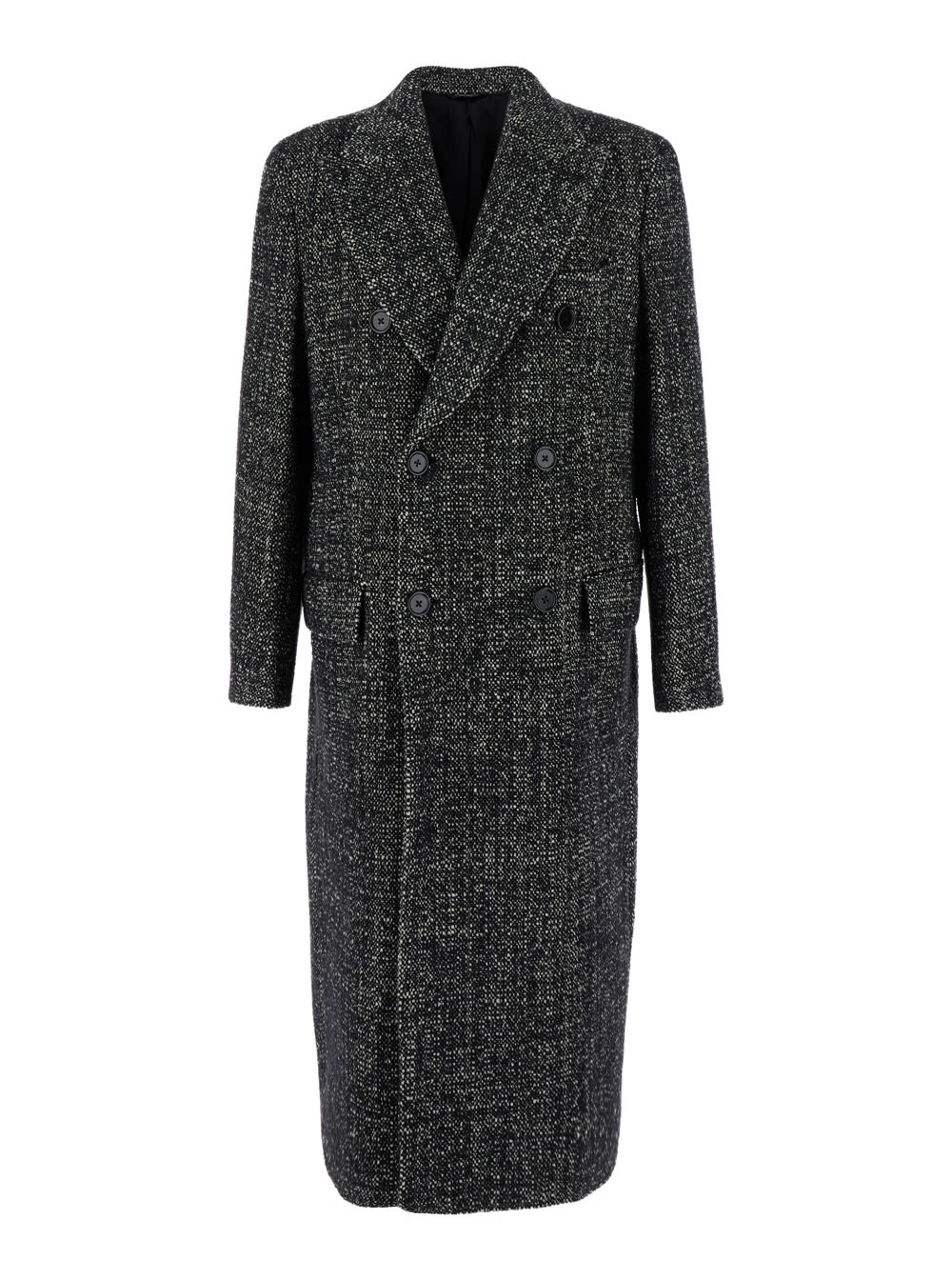 Dolce & Gabbana Double-breasted Long Coat Side Pockets In Animal Print