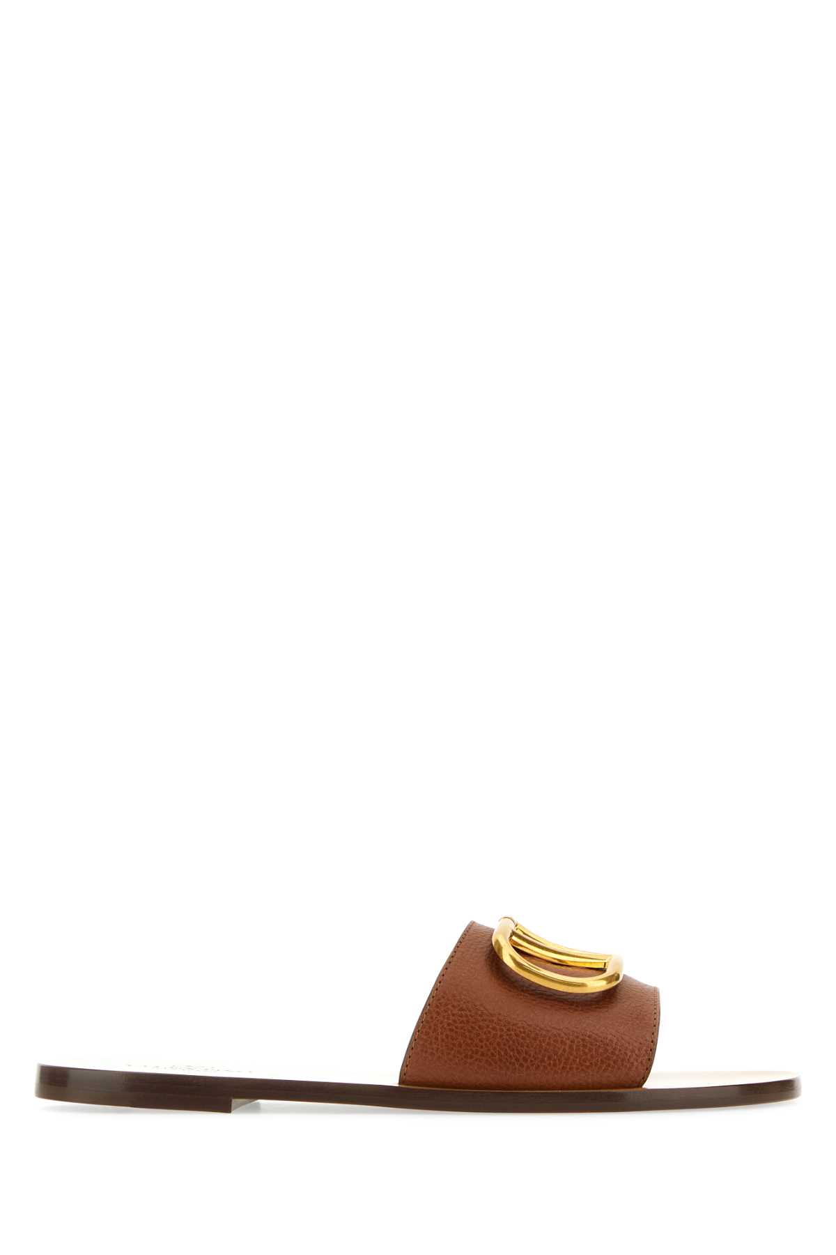 Caramel Leather Vlogo Signature Slippers