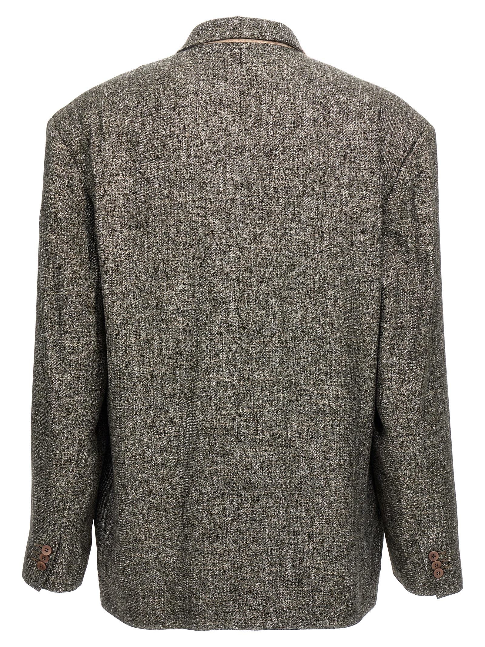 Magliano 'textured Double Breasted Blazer' In Grey