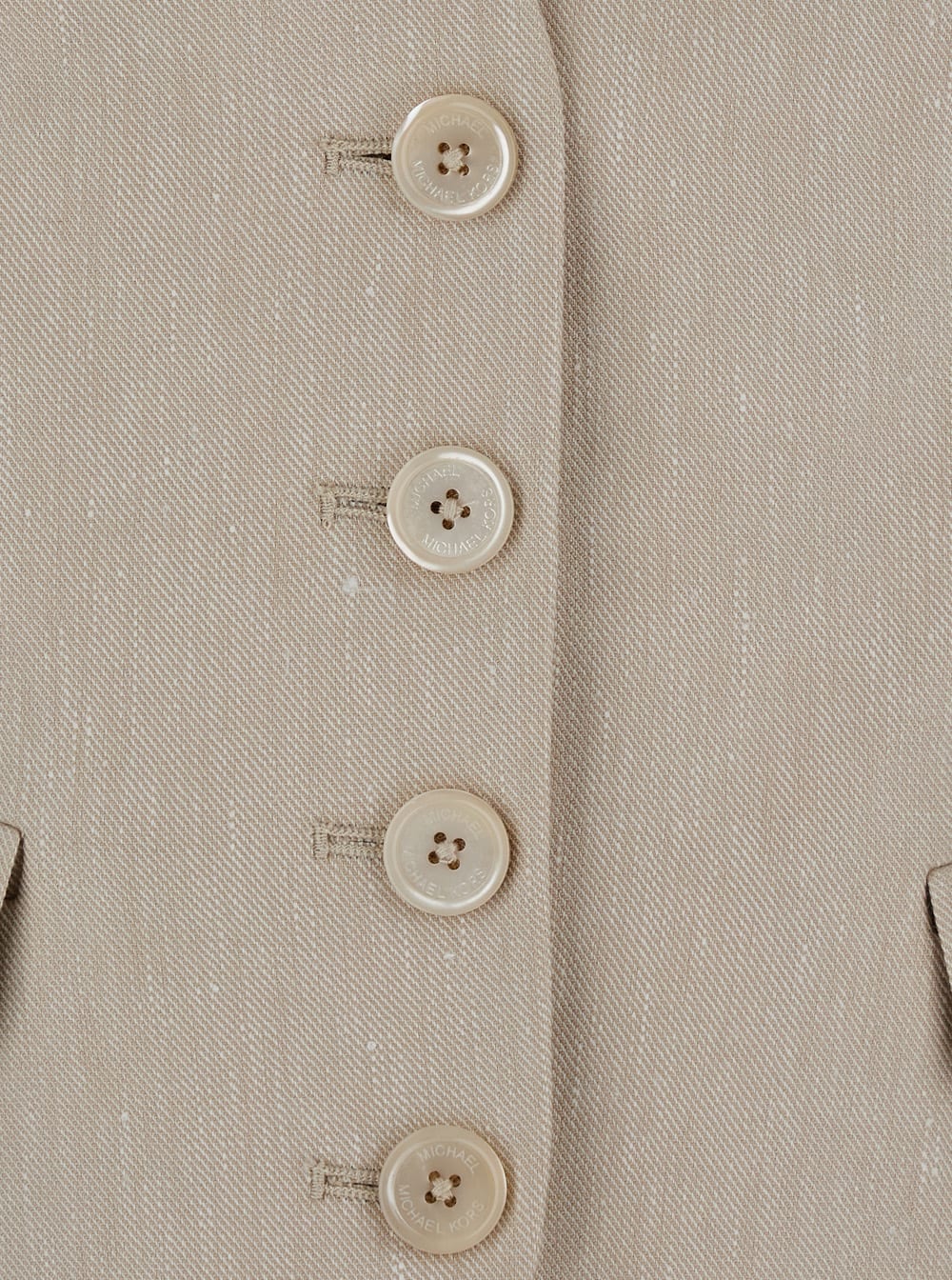 Shop Michael Michael Kors Vest With Flap Pkts Jacket In Beige