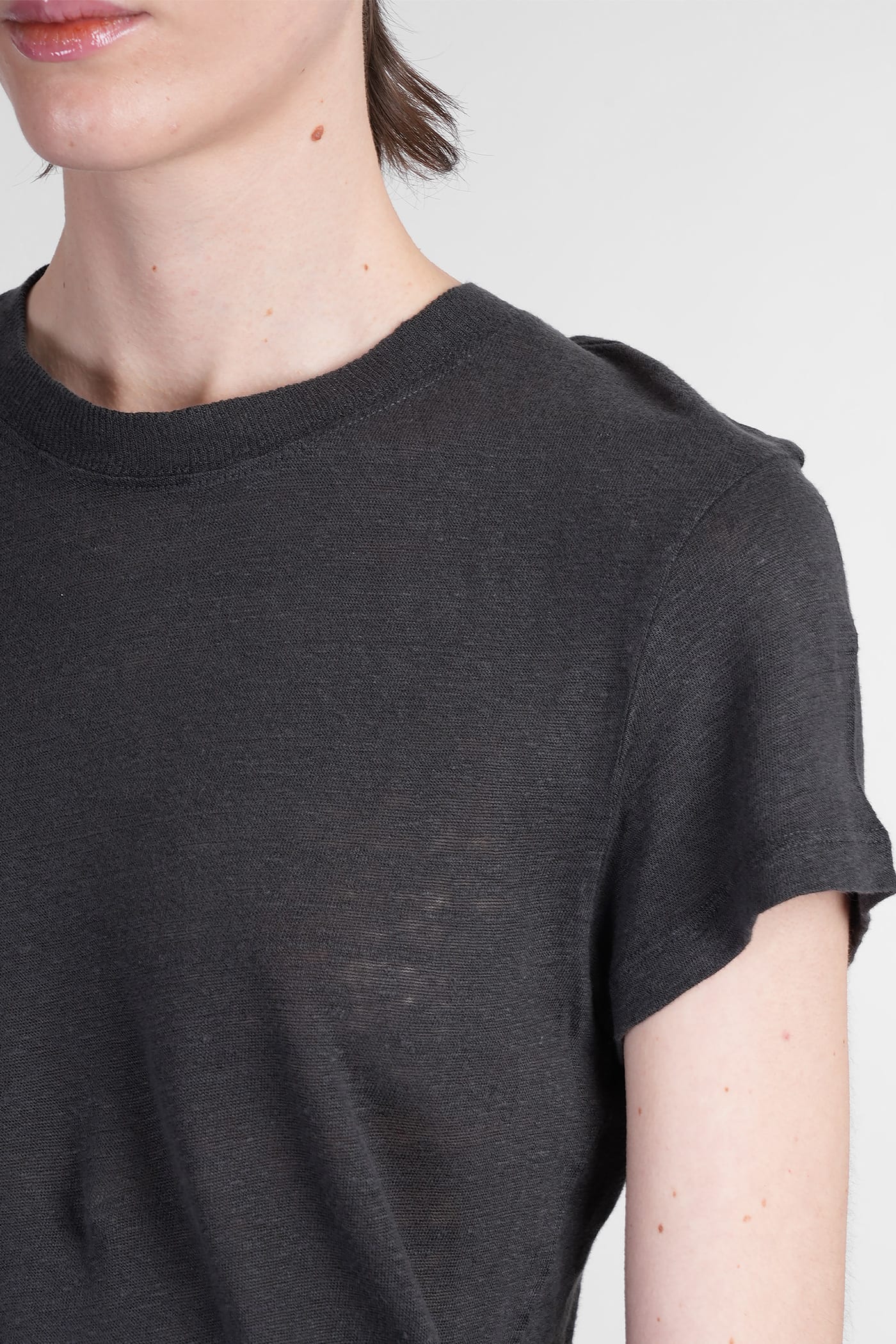 Shop Iro Third T-shirt In Black Linen