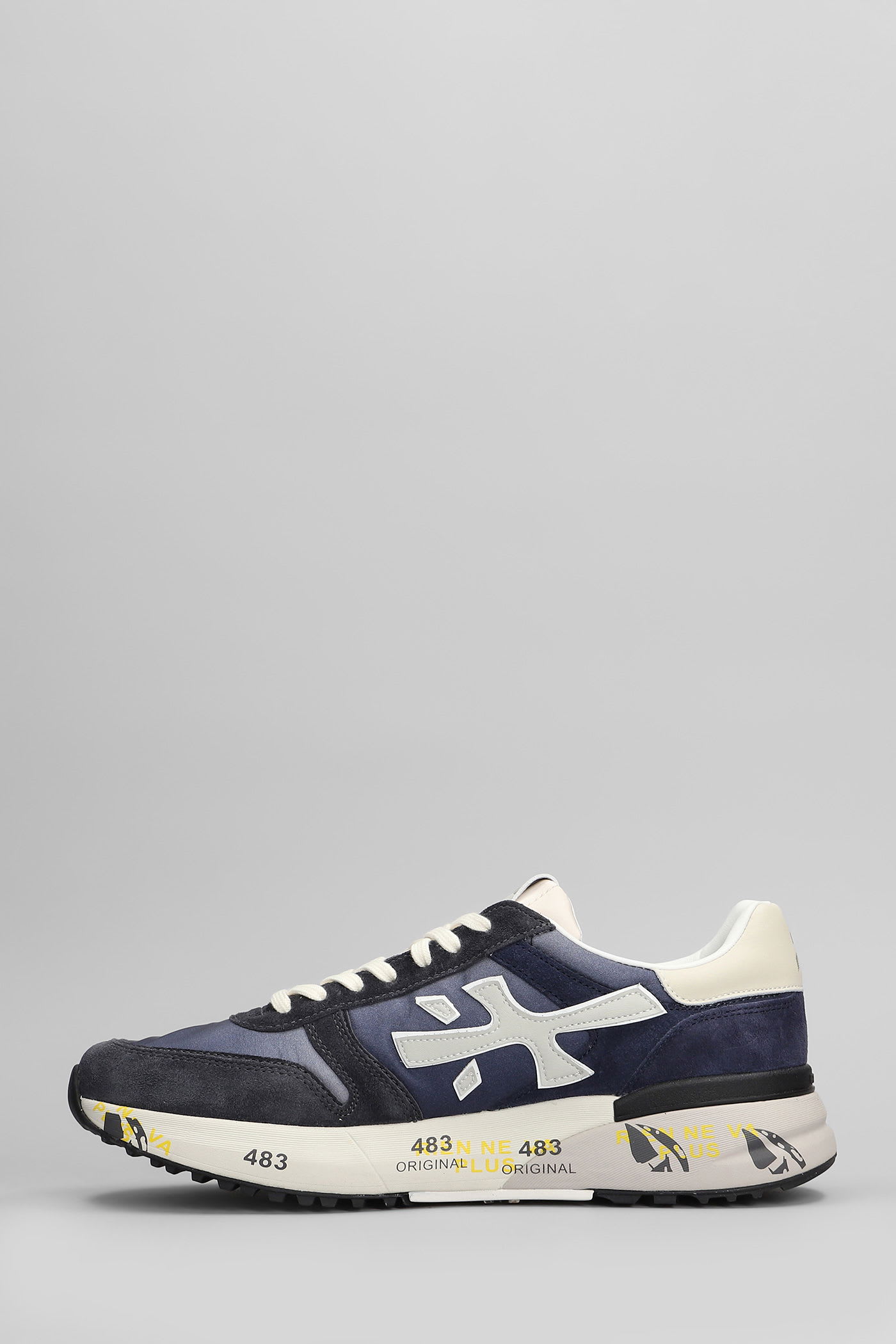 Premiata Low Top Mick Sneakers With Contrasting Sole In Blue