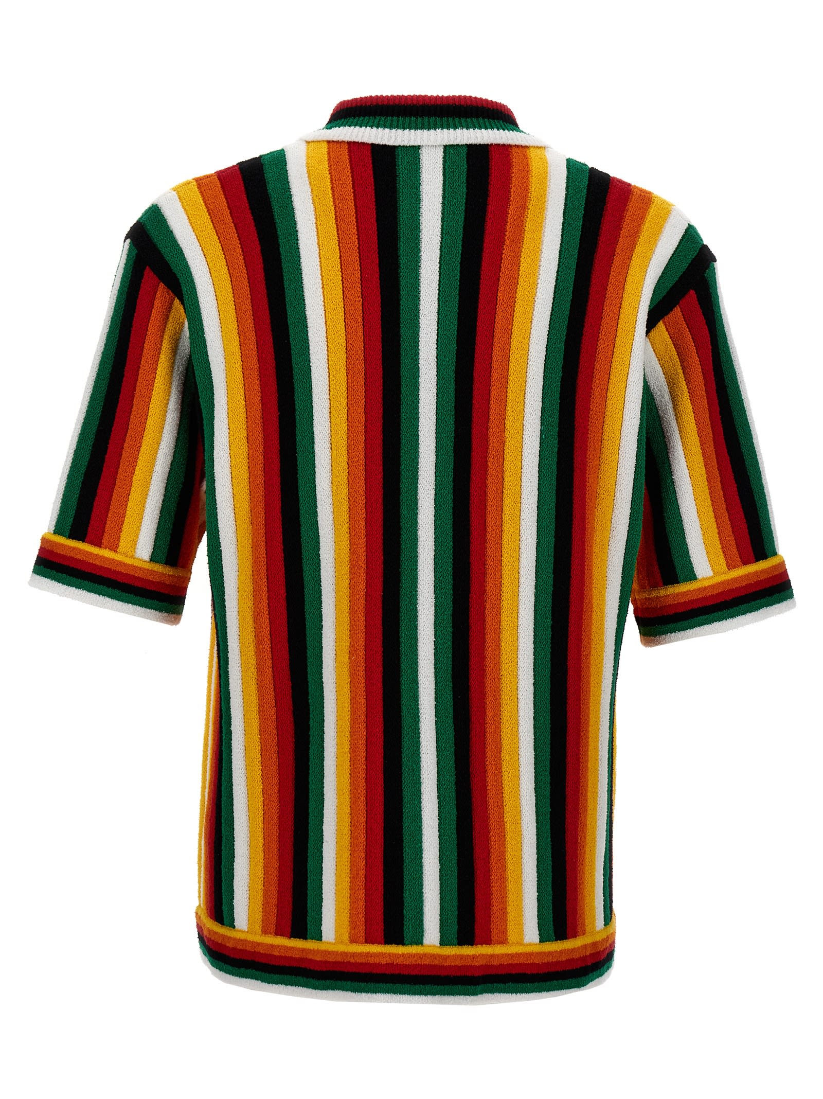 Shop Casablanca Striped Towelling Shirt In Multi