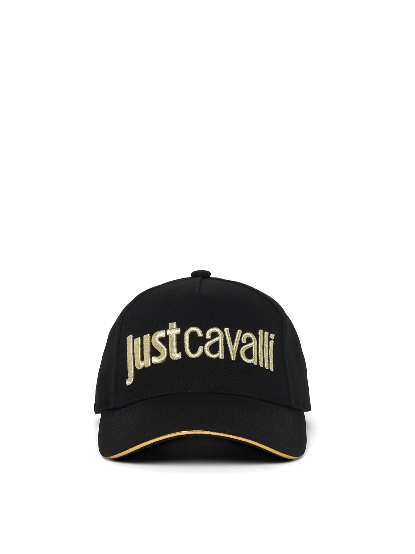 Just Cavalli Logo-embroidered Cotton Cap In Black