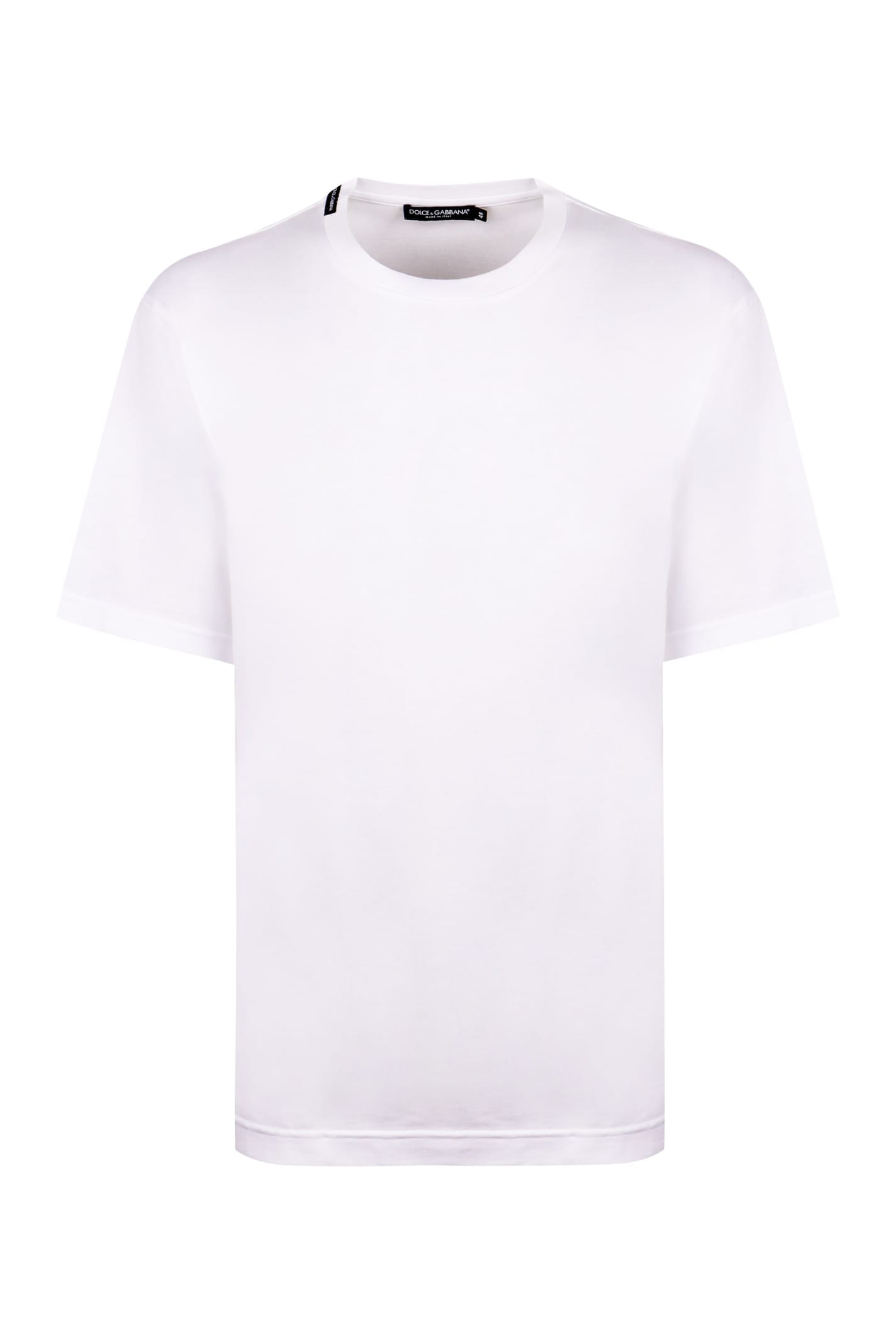 Shop Dolce & Gabbana Cotton Crew-neck T-shirt In White