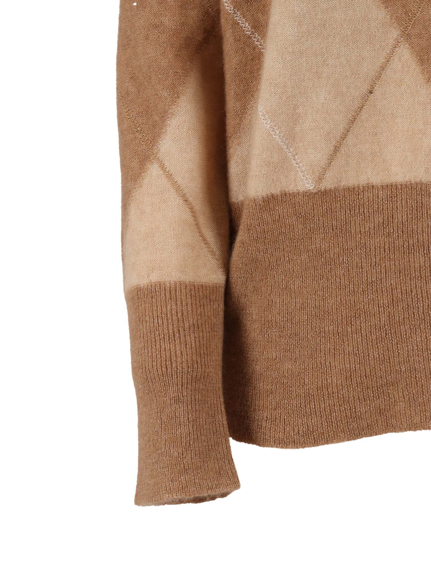 Lorena Antoniazzi Knit V Neck In Brown