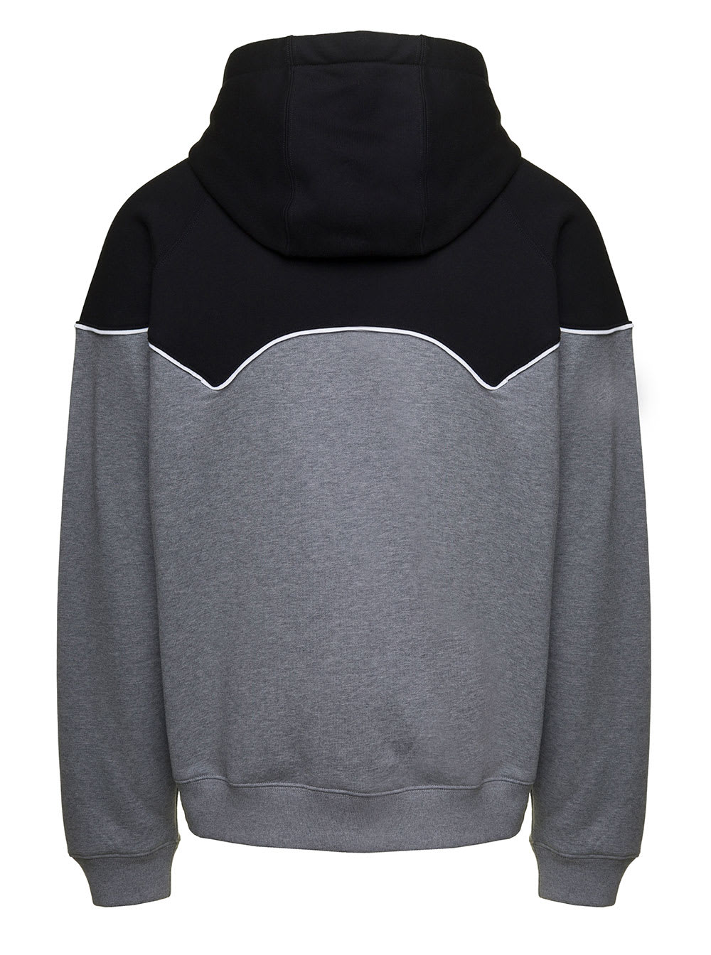 Shop Versace Black And Grey Hoodie With Medusa Drawstring In Cotton Man