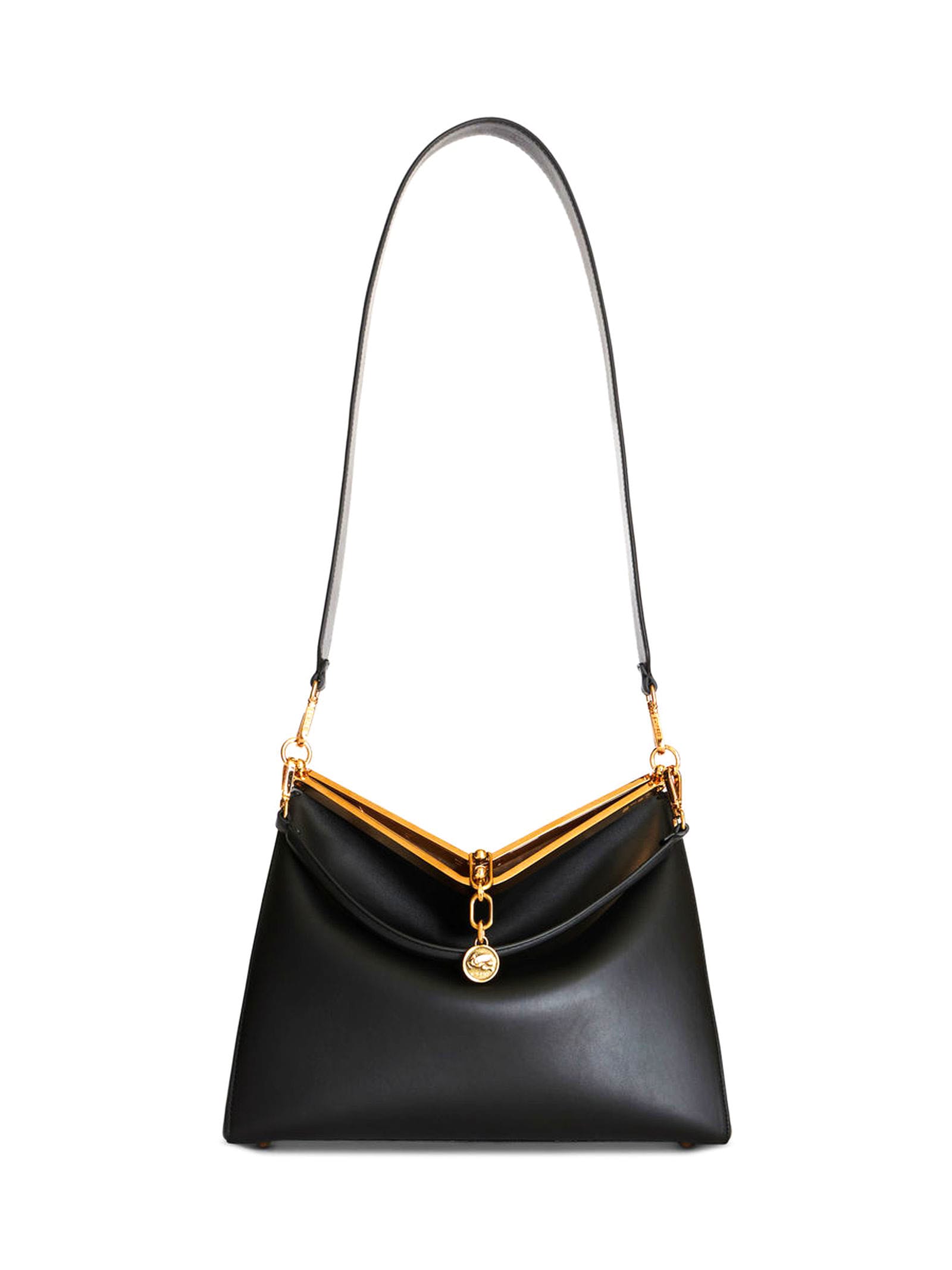 Shop Etro Black Large Vela Shoulder Bag