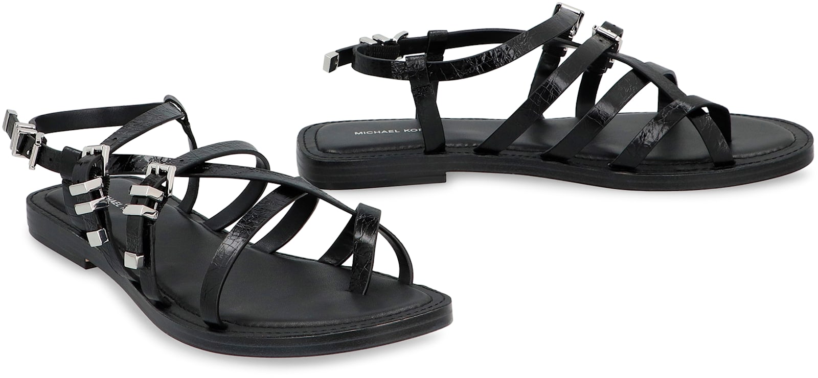 Michael Kors Darrington Snake Embossed Flat Sandals