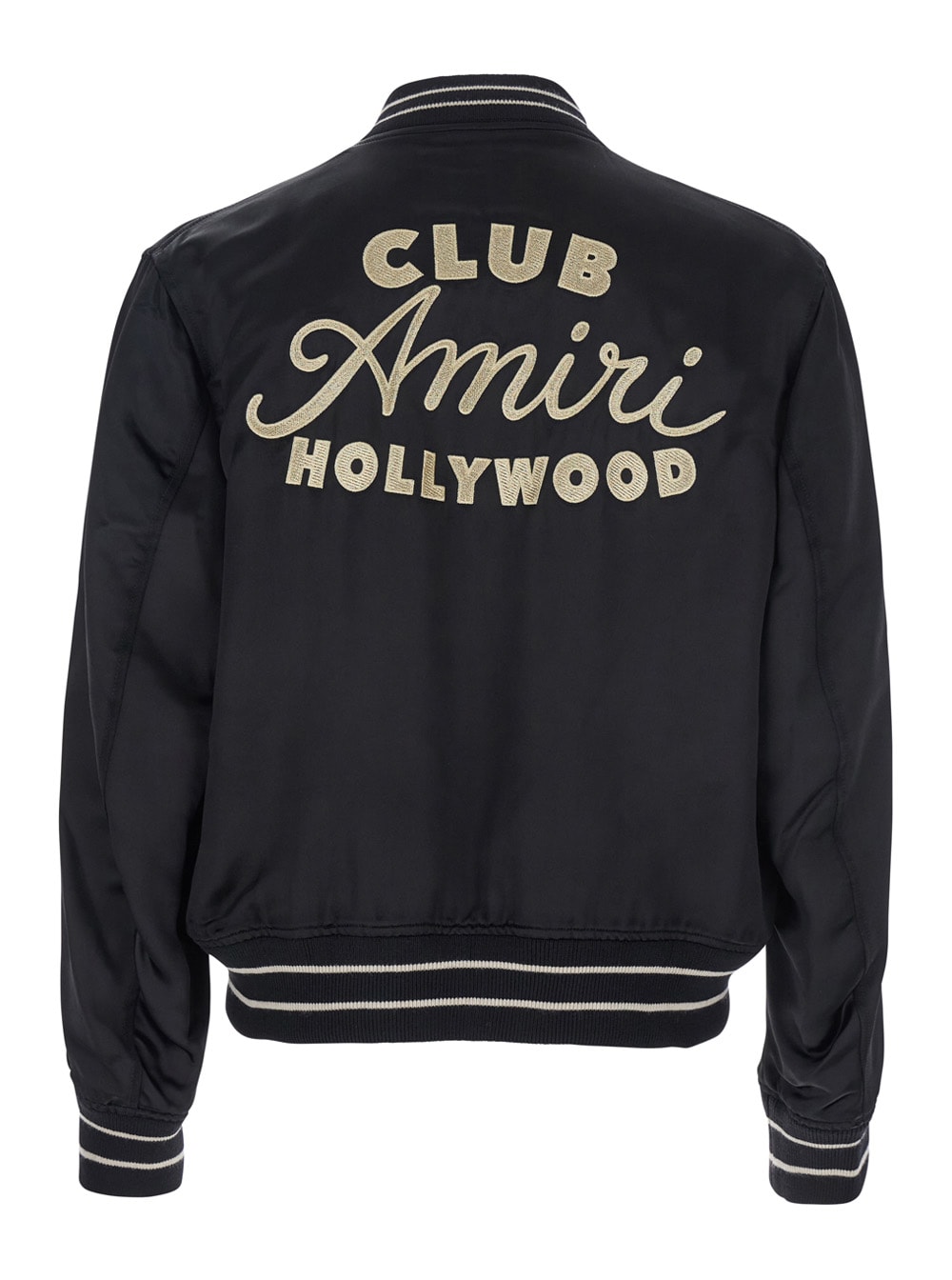 Amiri Men Black Jacket With Logo On The Front And Back In Tech Fabric Man In Black