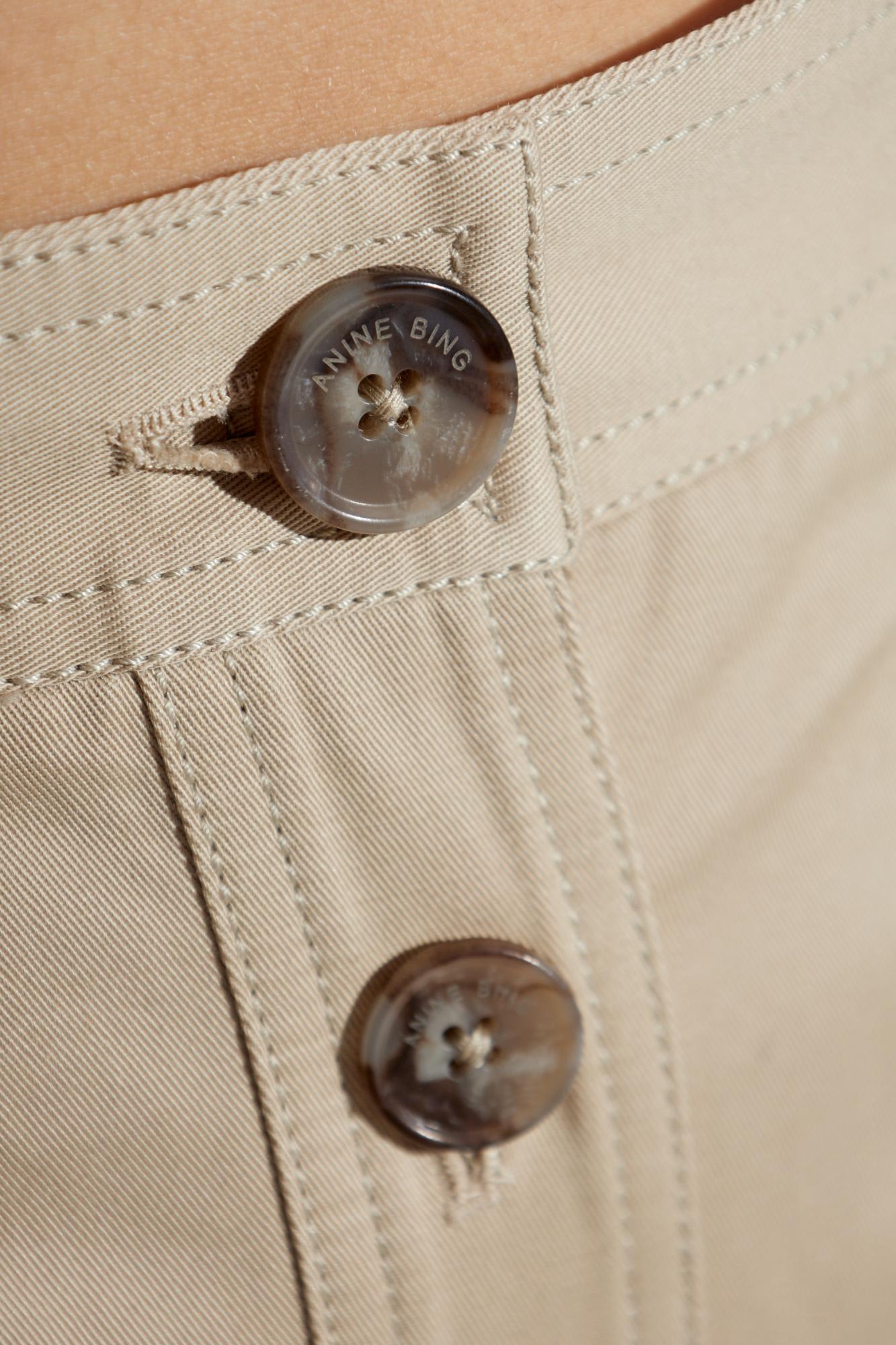 Shop Anine Bing Skirt With Buttons In Neutrals