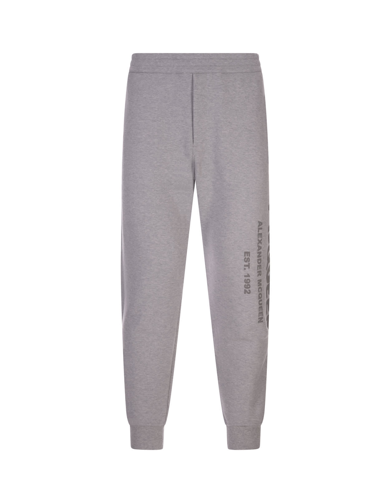 Alexander Mcqueen Mcqueen Graffiti Joggers In Grigio