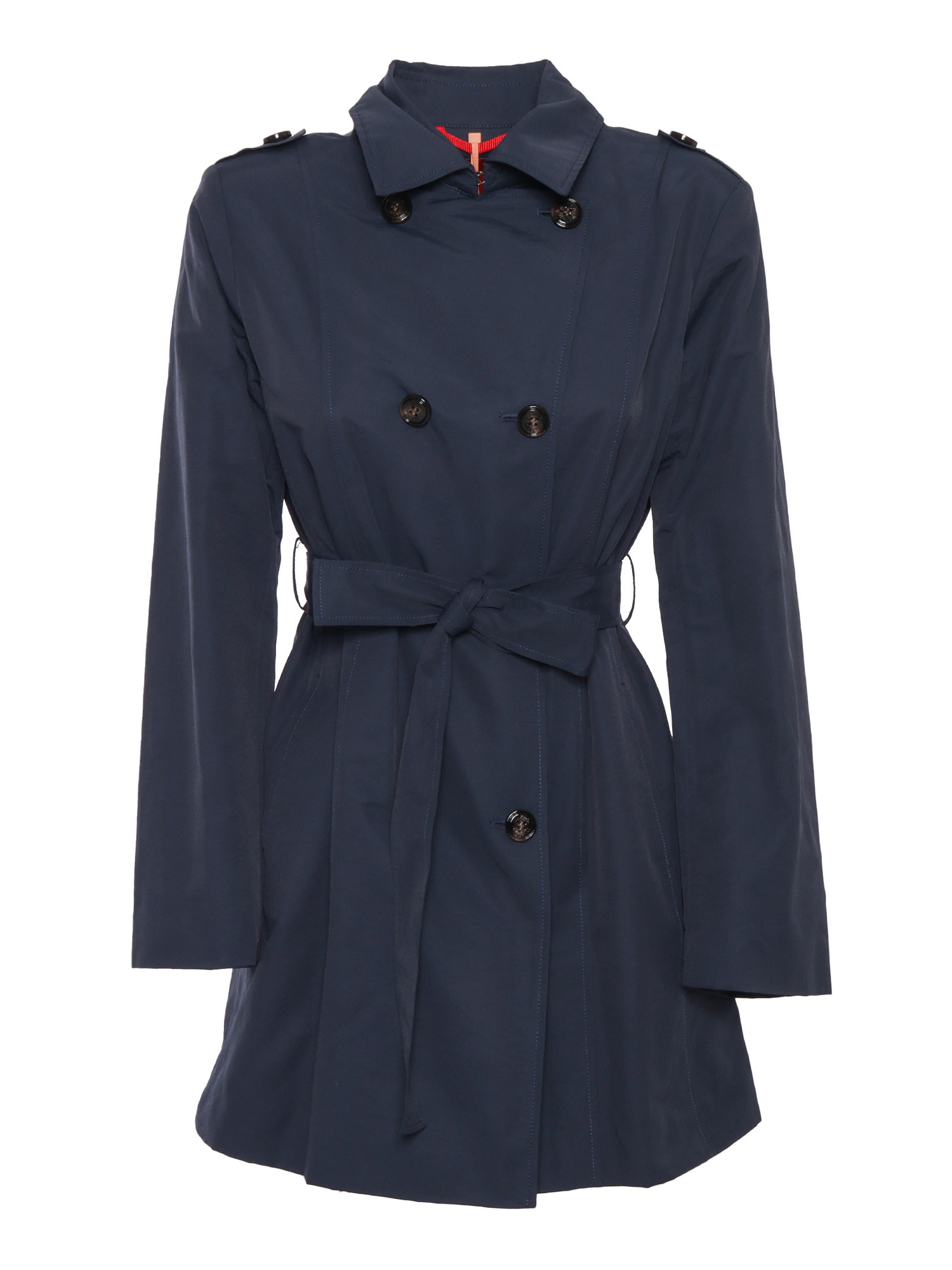 Shop Max&amp;co. Blue Double-breasted Trench Coat