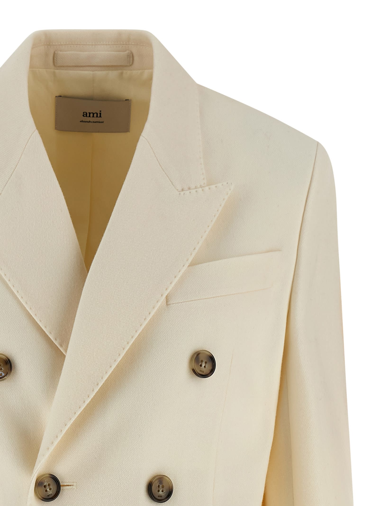 Ami Alexandre Mattiussi Ami Paris Wool Blazer In Neutral