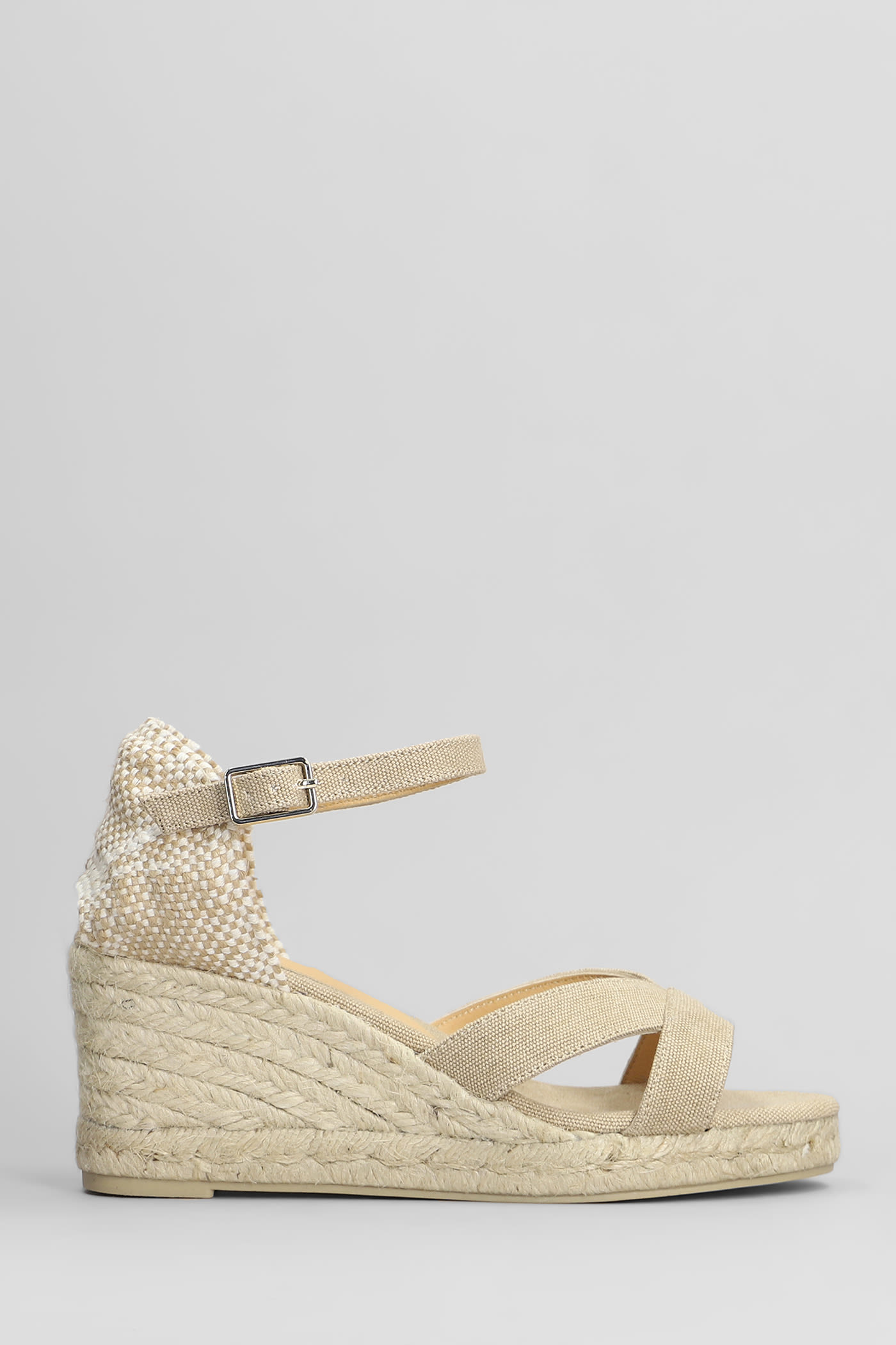 CASTAÃ±ER BRUNA-6-002 WEDGES IN BEIGE CANVAS 
