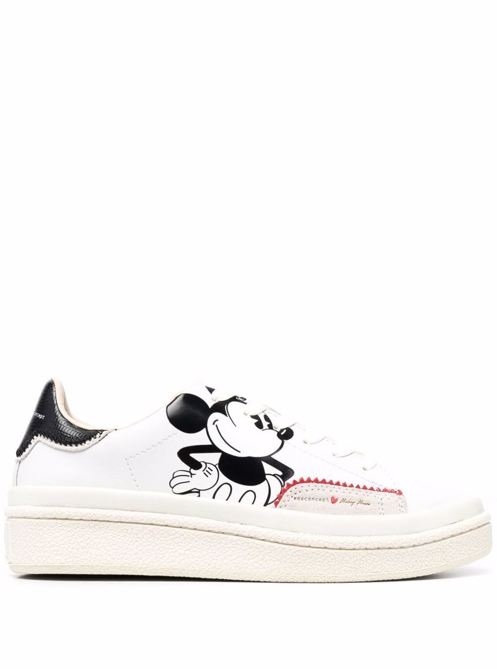M.O.A. master of arts White Leather Mickey Mouse Sneakers