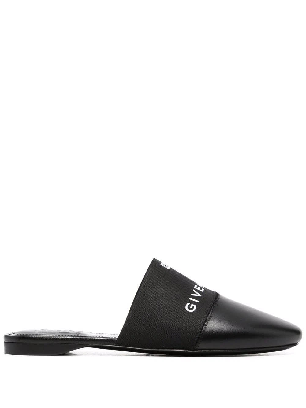 Buy Givenchy Woman 4g Flat Mules In Black Leather online, shop Givenchy shoes with free shipping