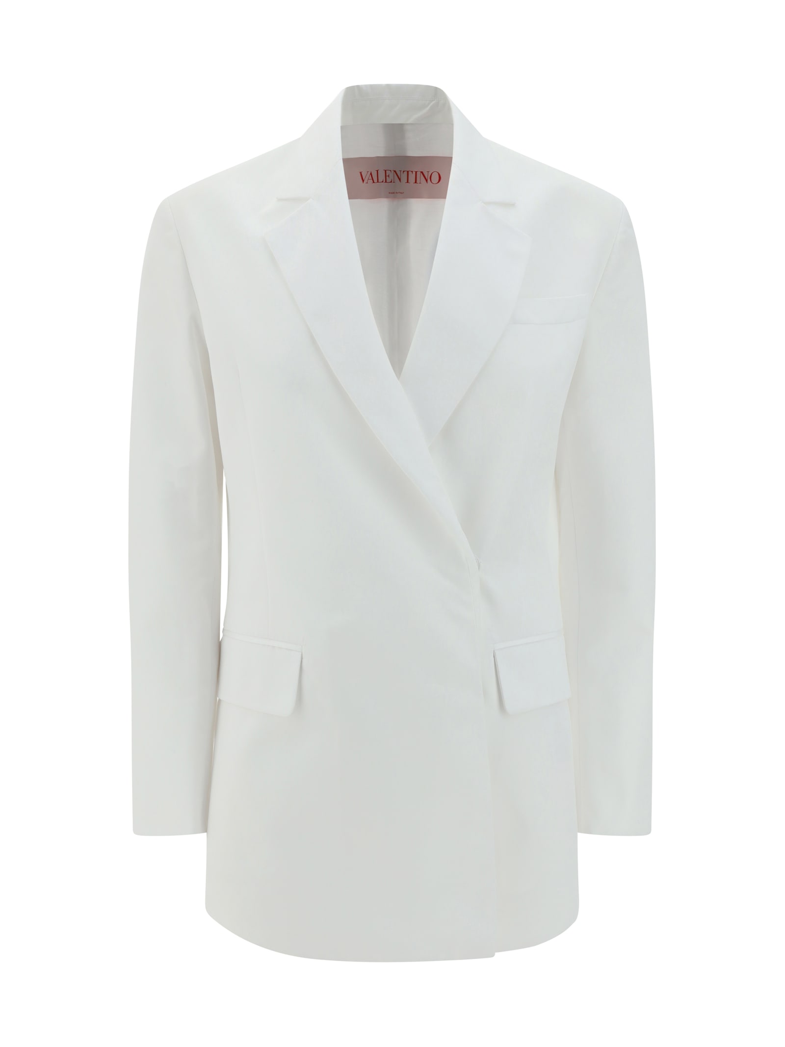 Shop Valentino Cotton Jacket In Bianco Ottico