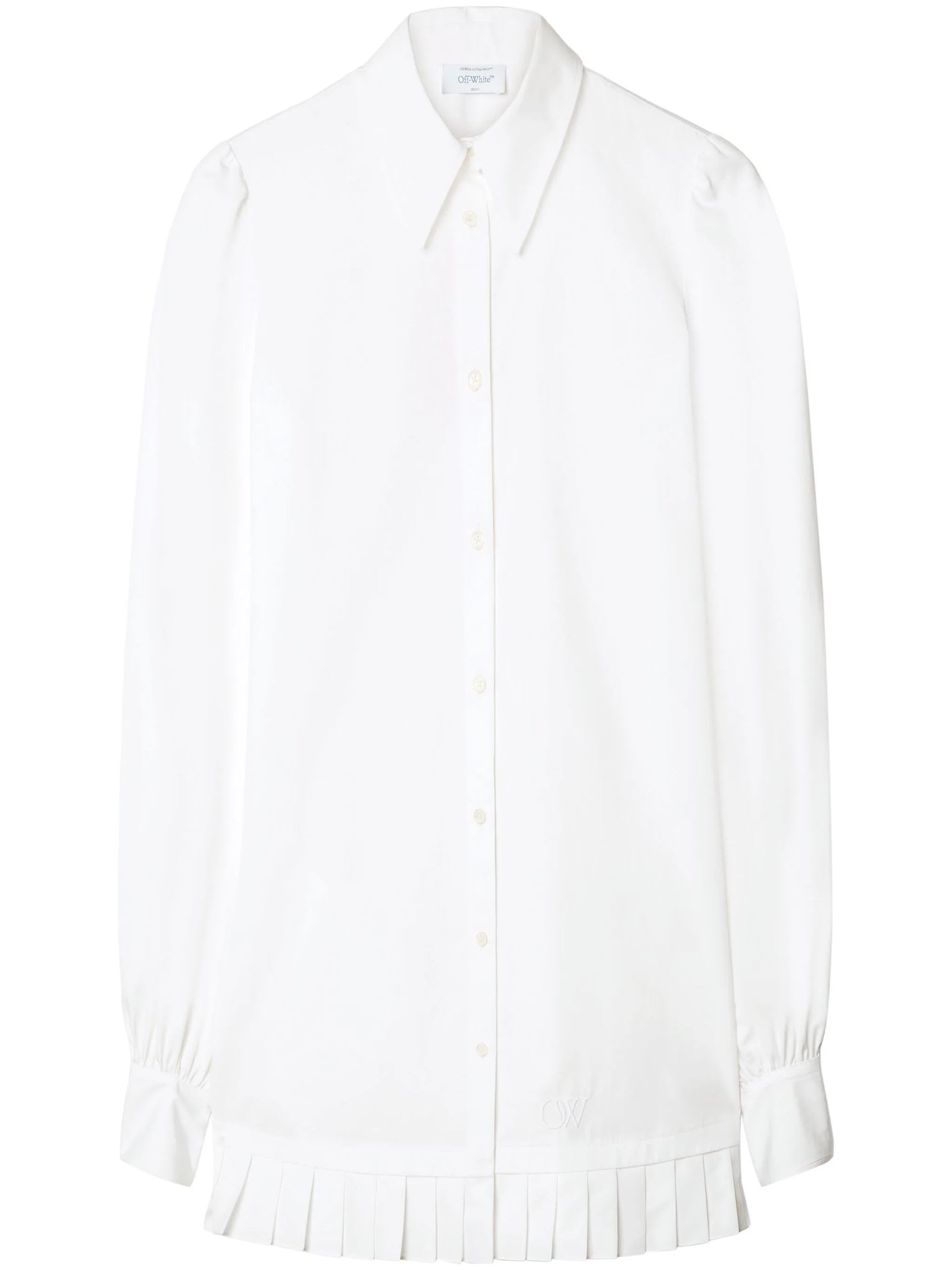 Shop Off-white White Cotton Shirt Dress