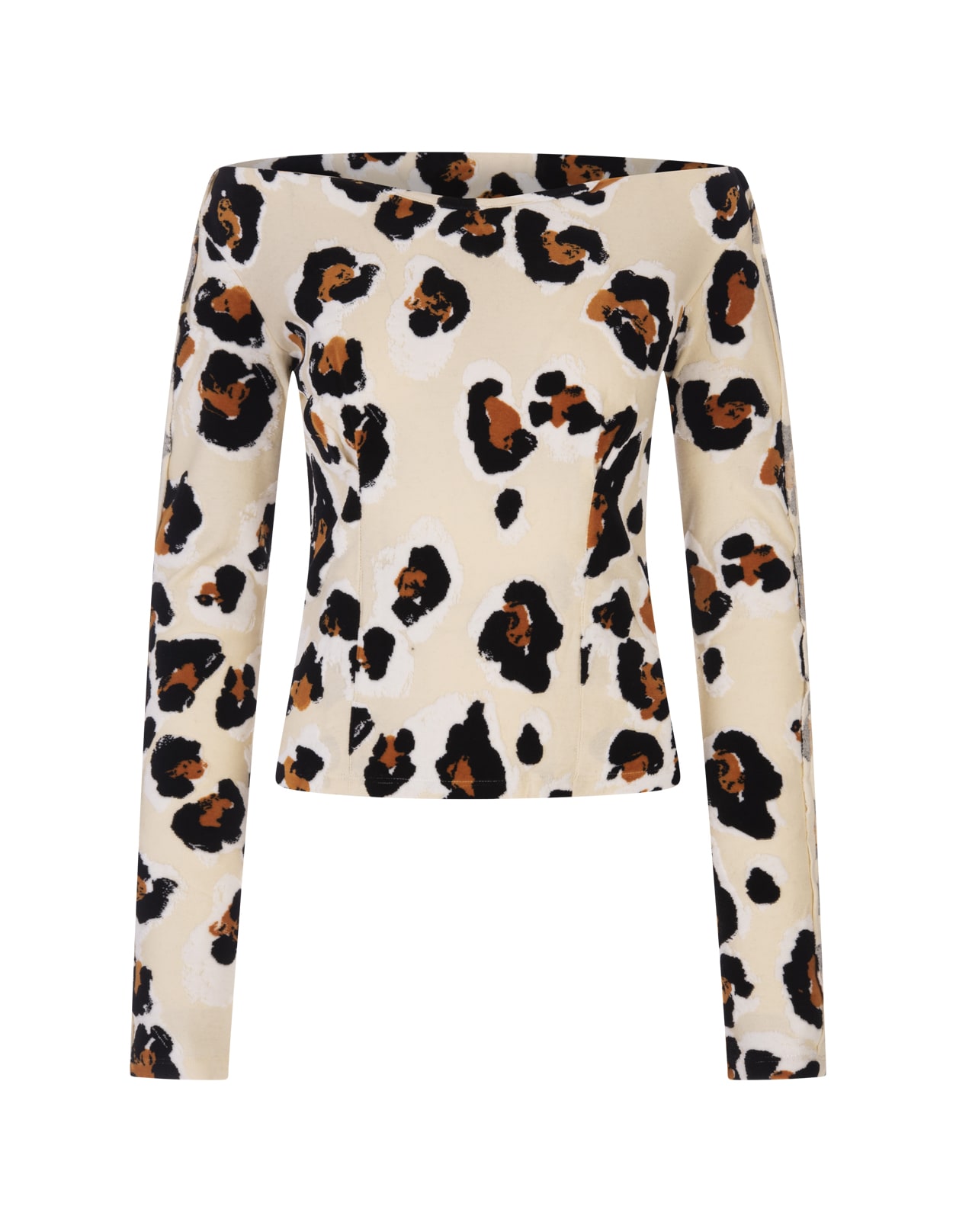 Marni Woman Long Sleeve T-shirt With Leopard Pattern