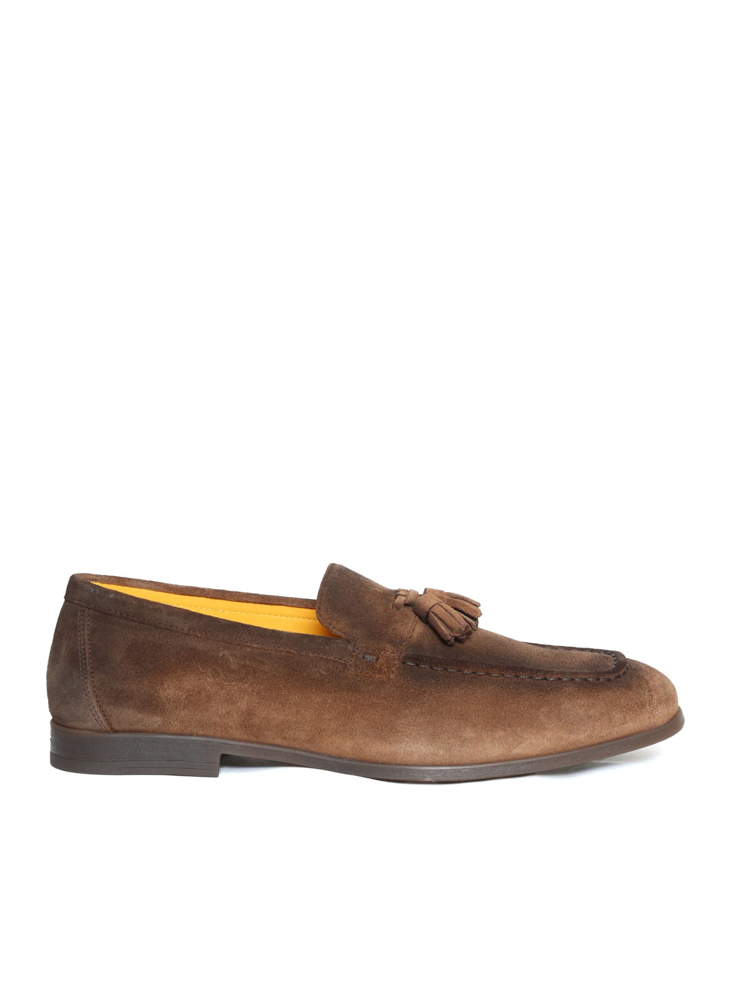 Shop Doucal's Brown Suede Loafers