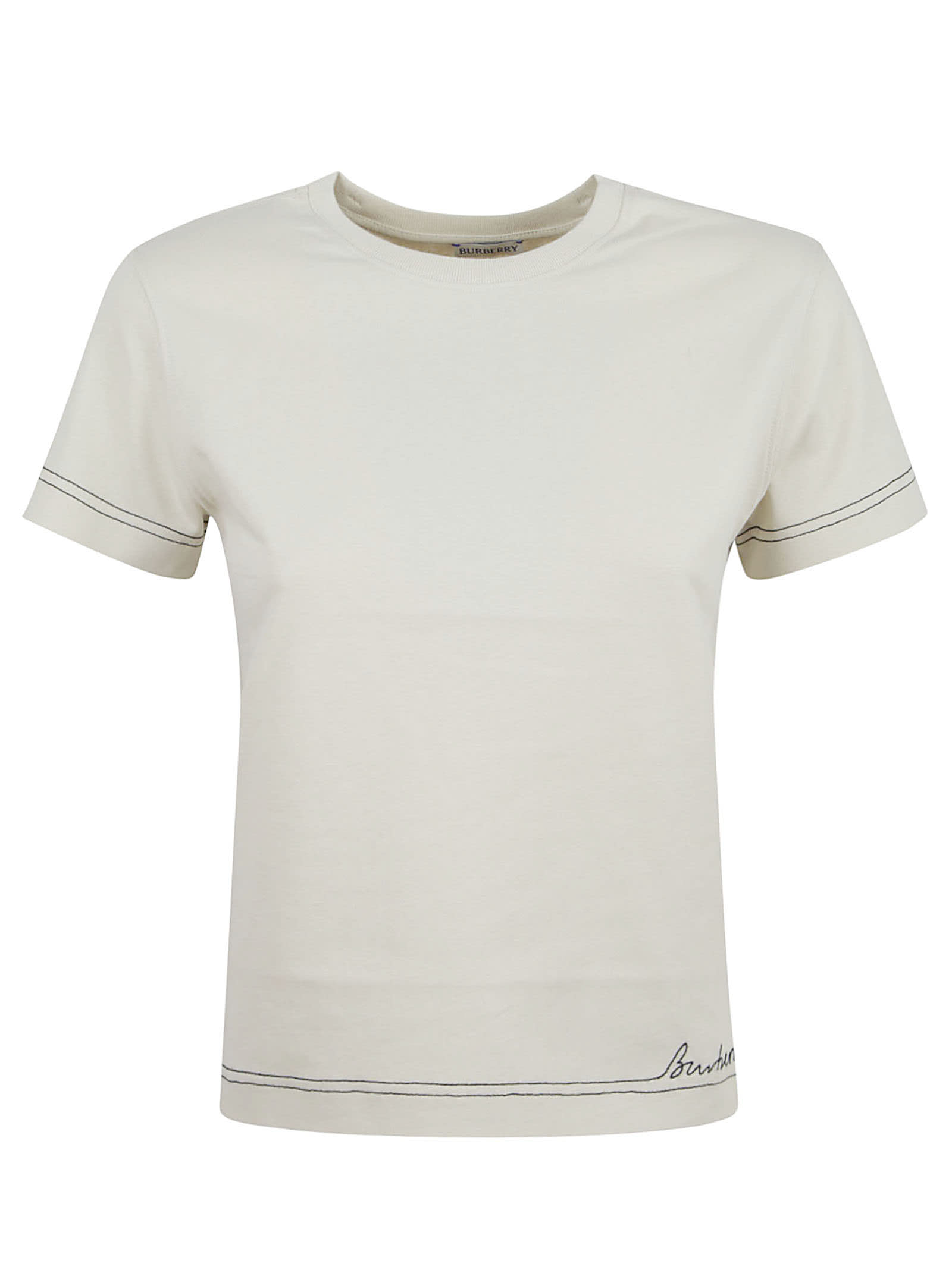 Shop Burberry Logo T-shirt In Plaster