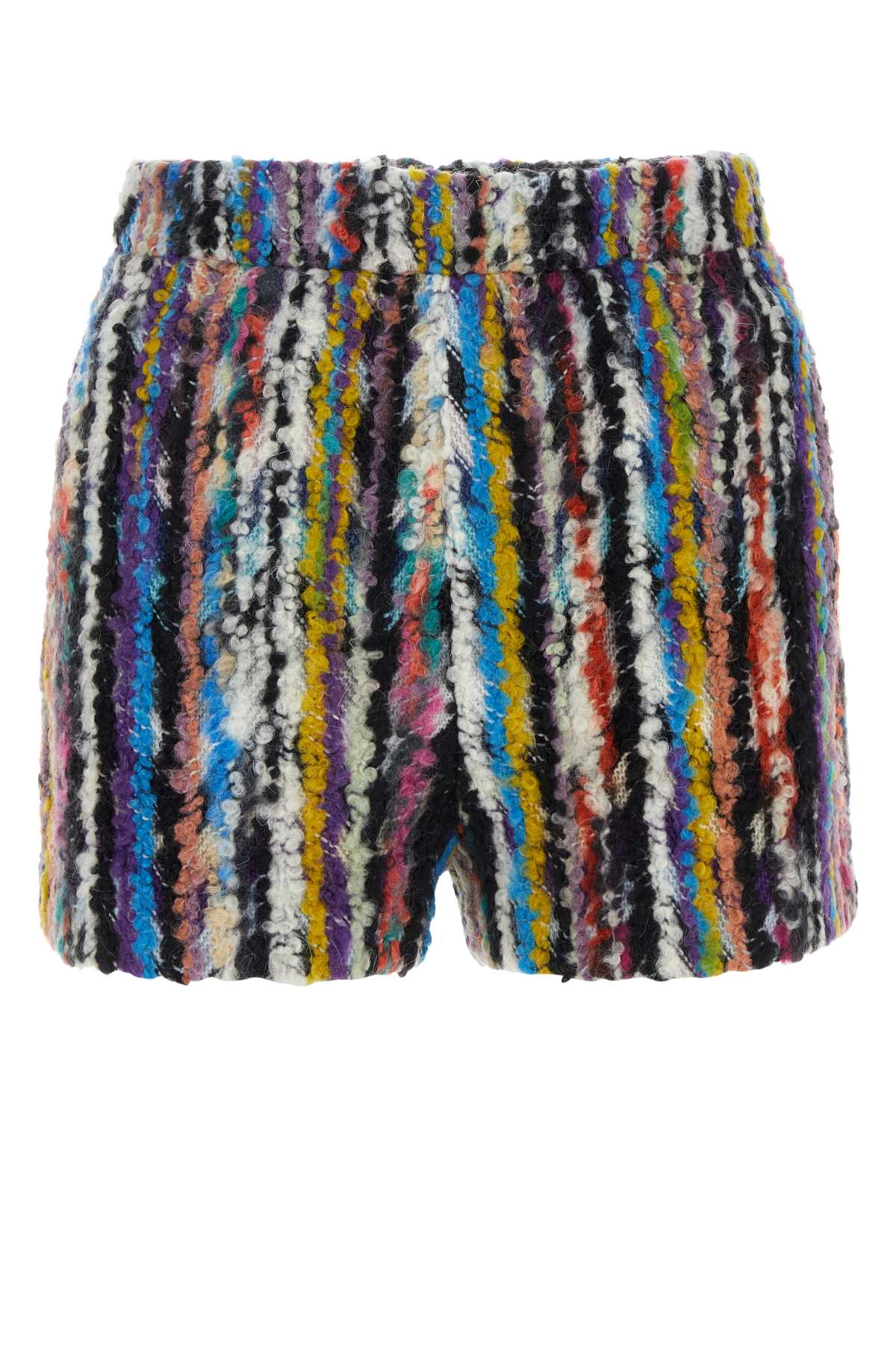 Shop Missoni Embroidered Wool Blend Shorts In Multicolor