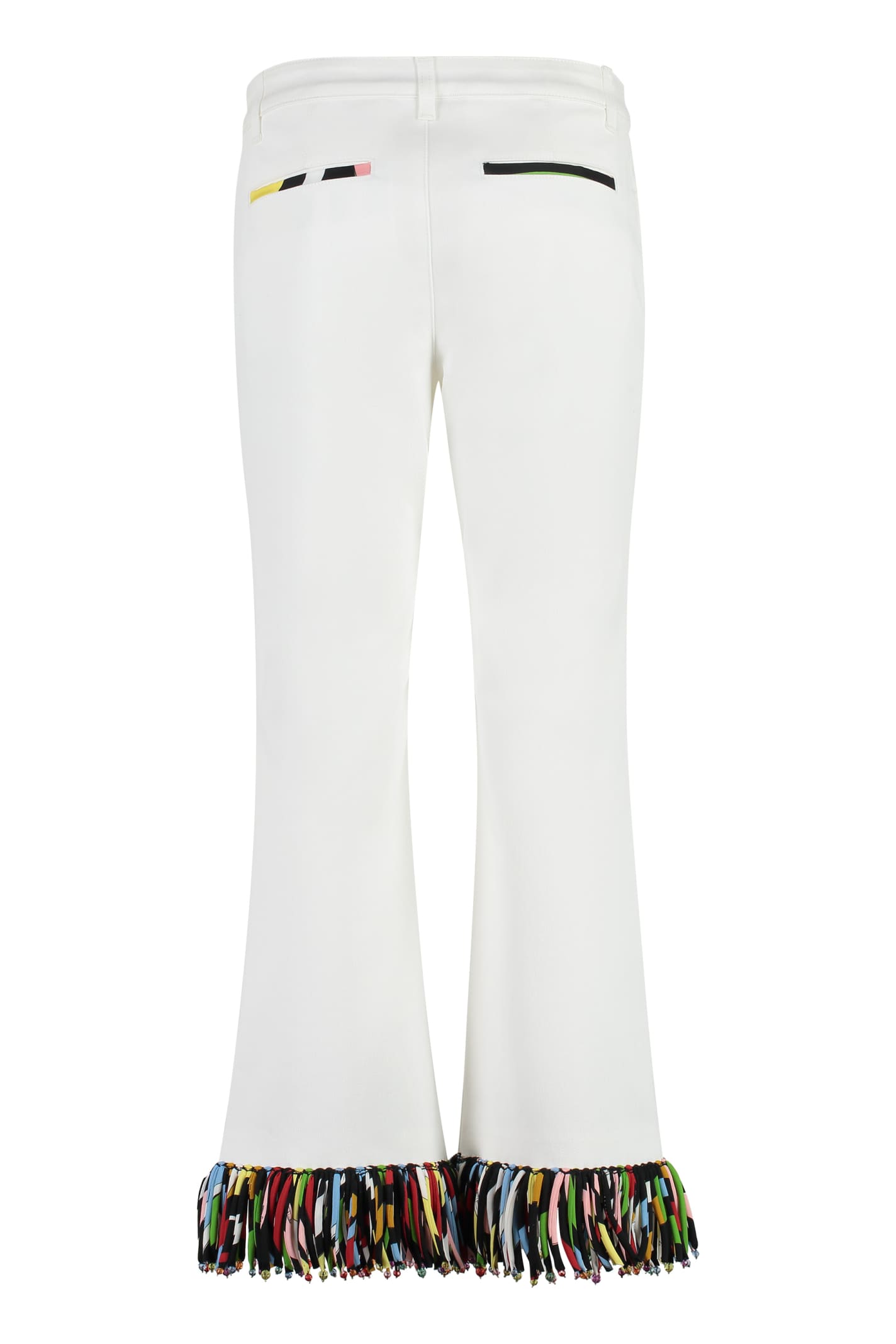 Shop Emilio Pucci Cropped Flared Trousers In White