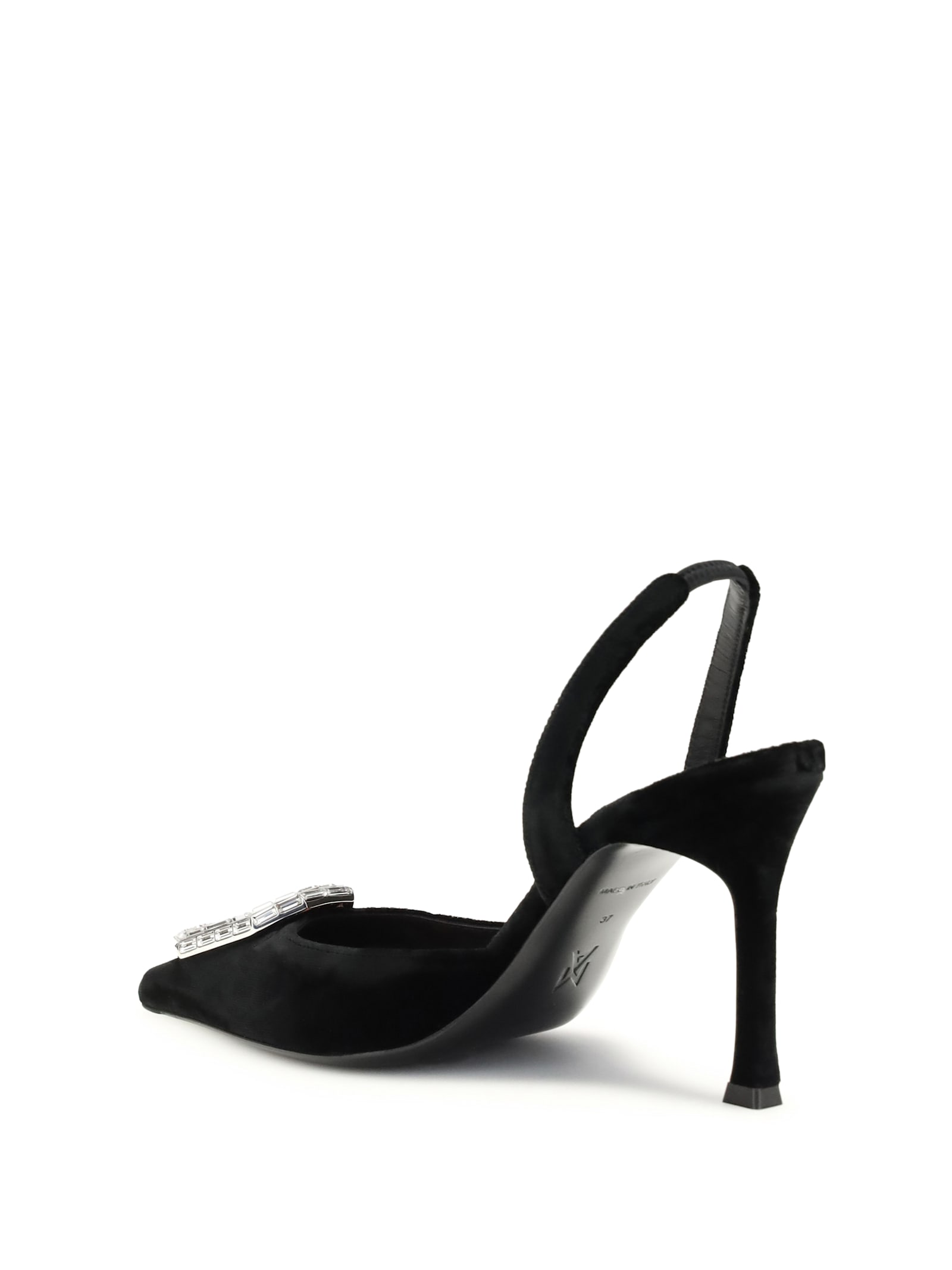 Amina Muaddi Black Calf Leather Bos Taurus High Heel Pumps In Animal Print