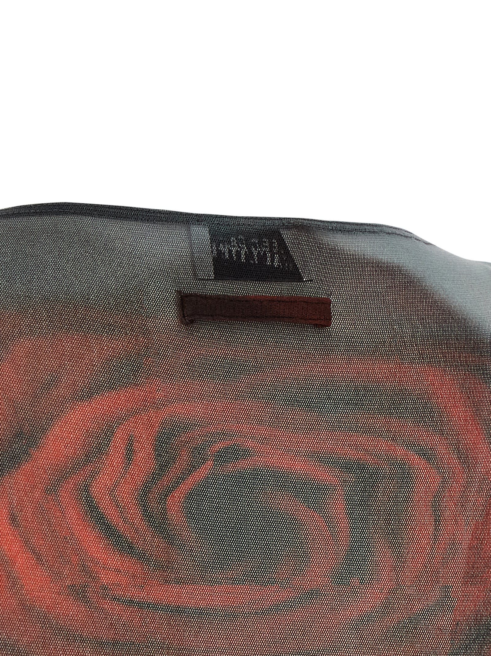 Jean Paul Gaultier Women Blurry Roses Medaillon Print Mesh Boat Neck Top In Multi