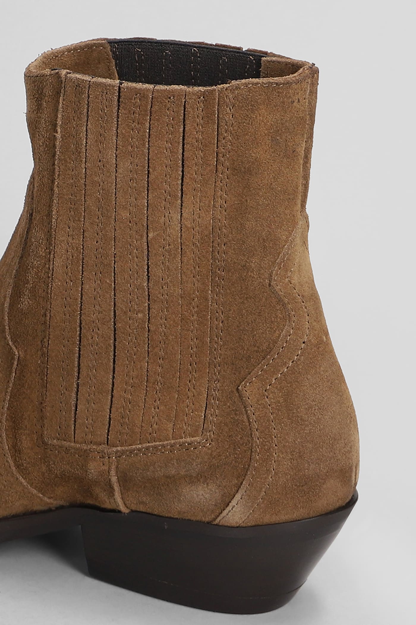 Shop Julie Dee Texan Ankle Boots In Brown Suede