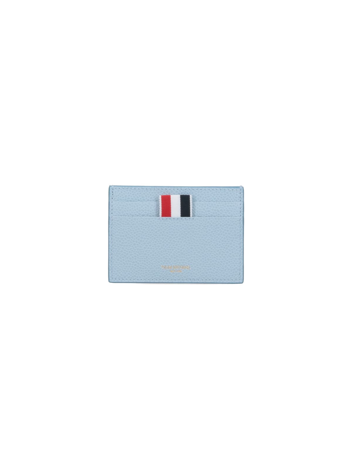 Shop Thom Browne Pebble Grain Card Holder In Light Blue