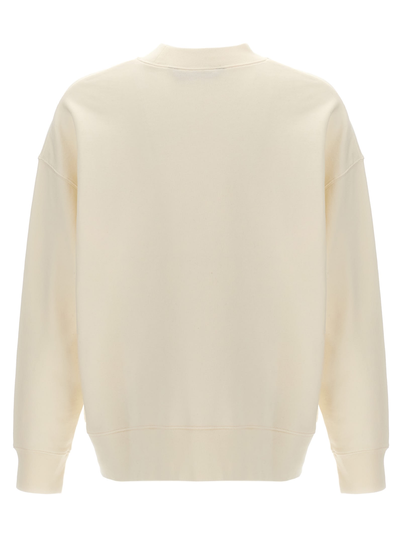 Shop Palm Angels Neck Logo Sweatshirt In White/black