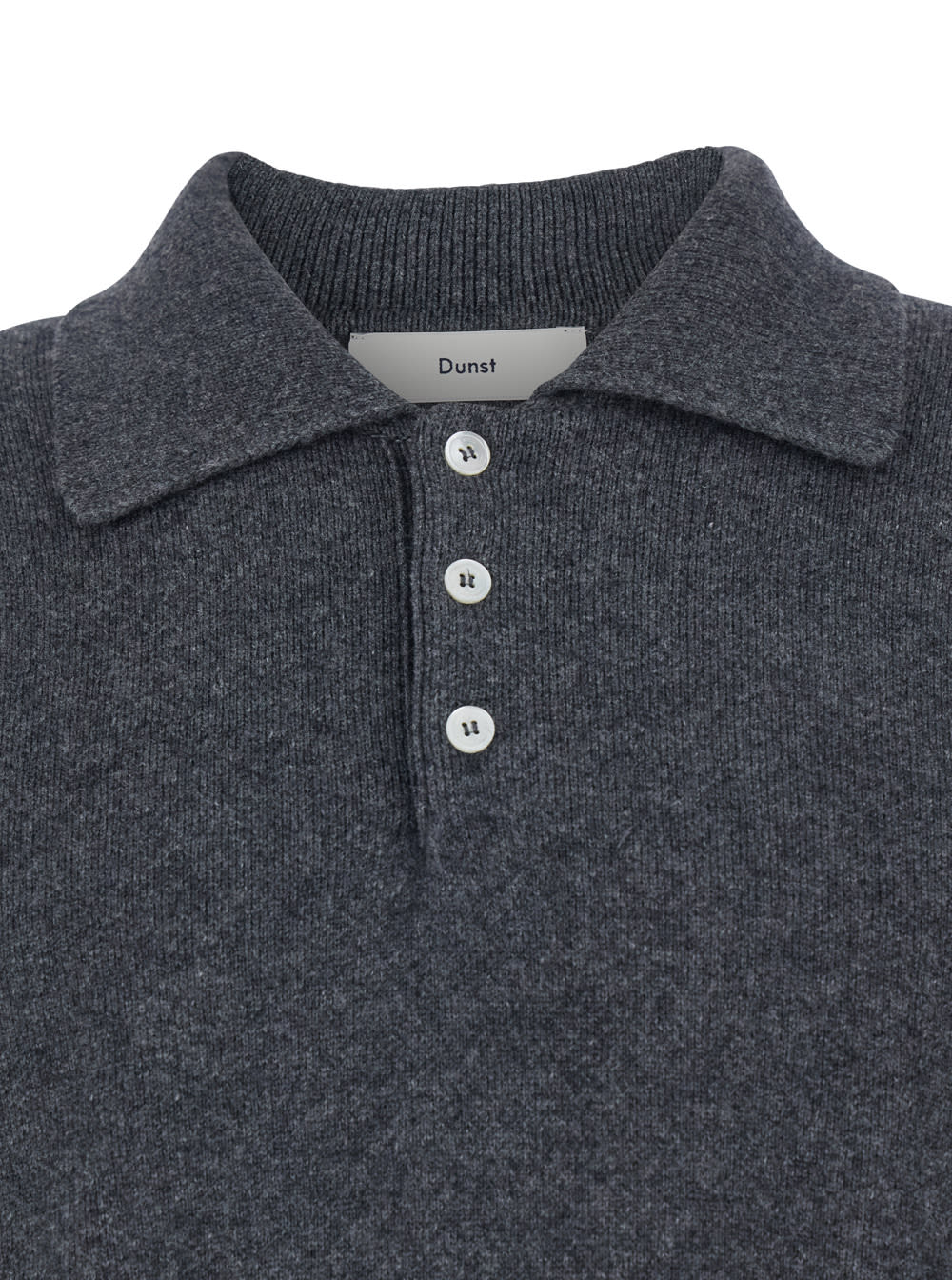 Dunst Unisex Cashmere Collared Sweater In Gray