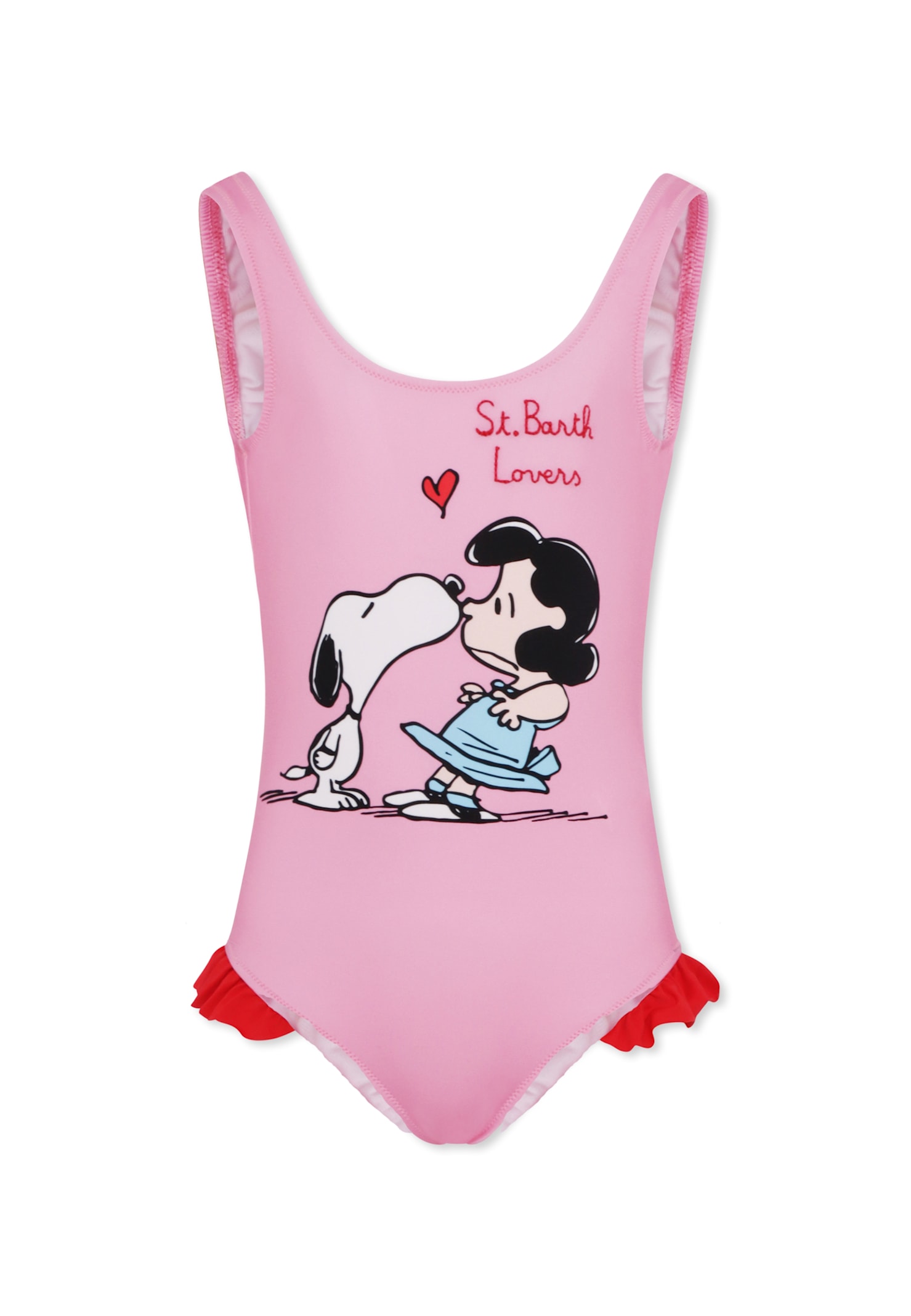 Mc2 Saint Barth Pink Swimsuit For Girl With Snoopy In Pink