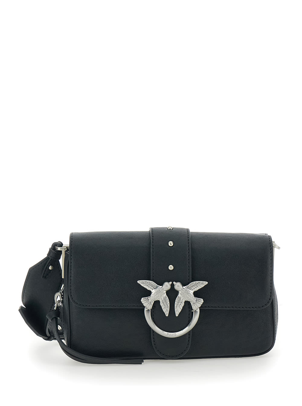 Pinko Mini Love One Slouchy Crossbody Bag In Black