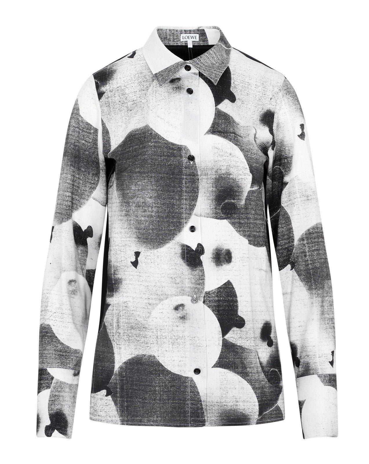 Shop Loewe Balloon Printed Long-sleeved Shirt In Black