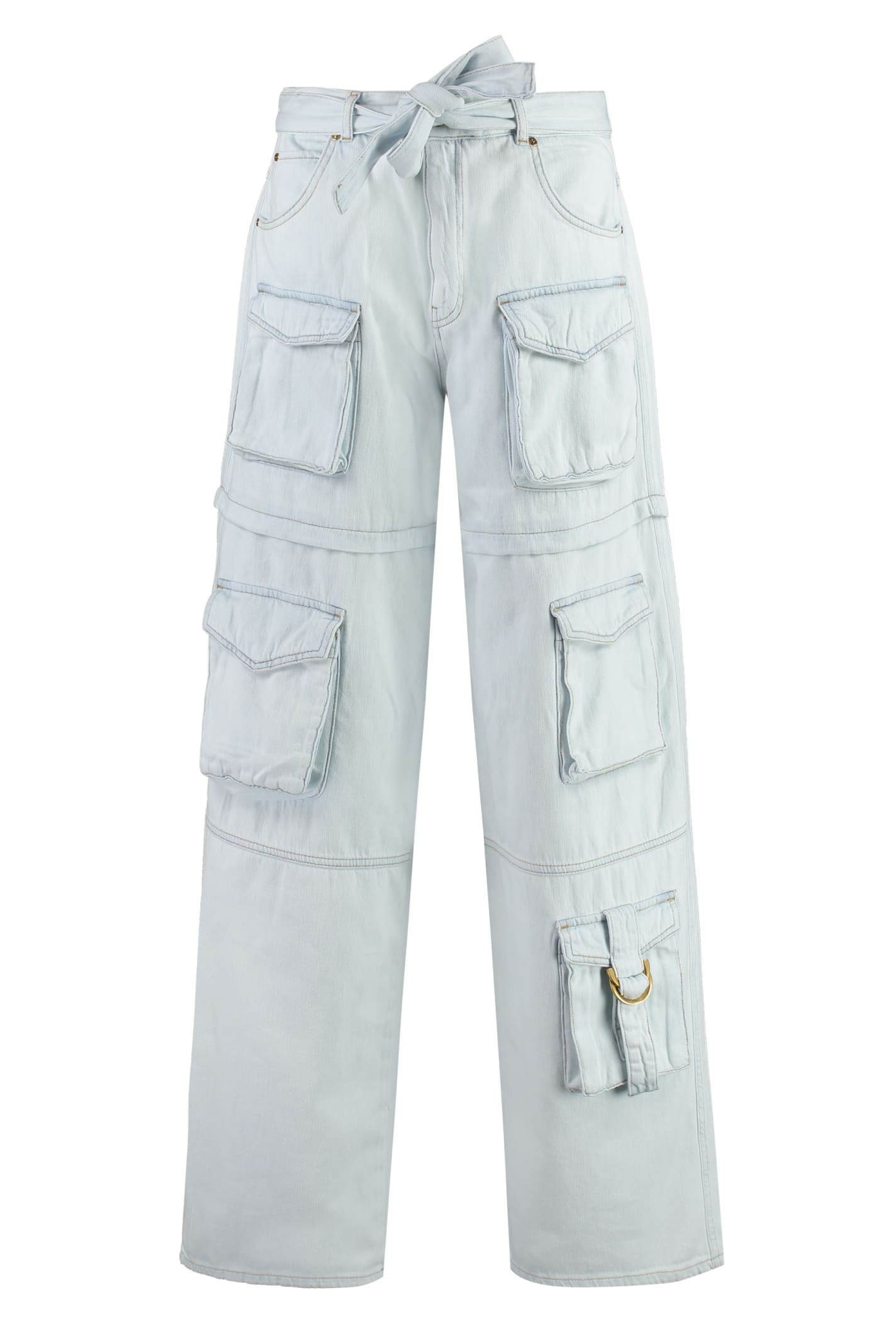 Shop Pinko Tenno Cotton Cargo-jeans In Denim