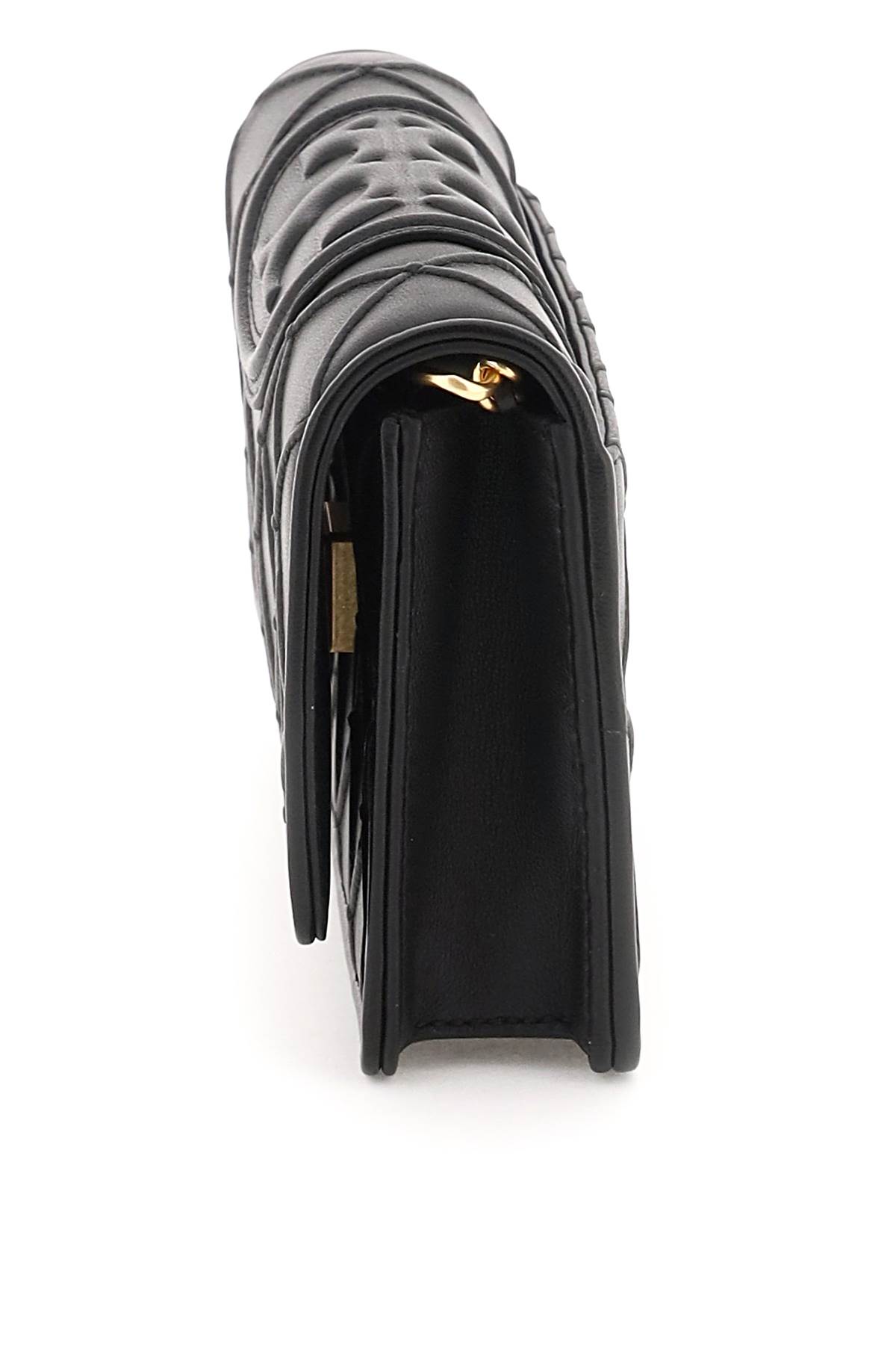 Tory Burch Fleming Leather Wallet On Chain In Black