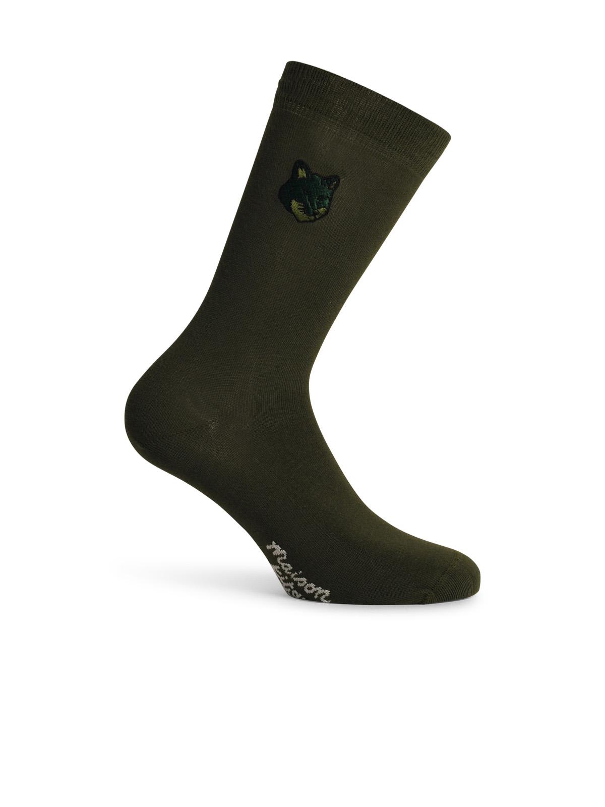 Maison Kitsuné bold Fox Green Cotton Blend Socks