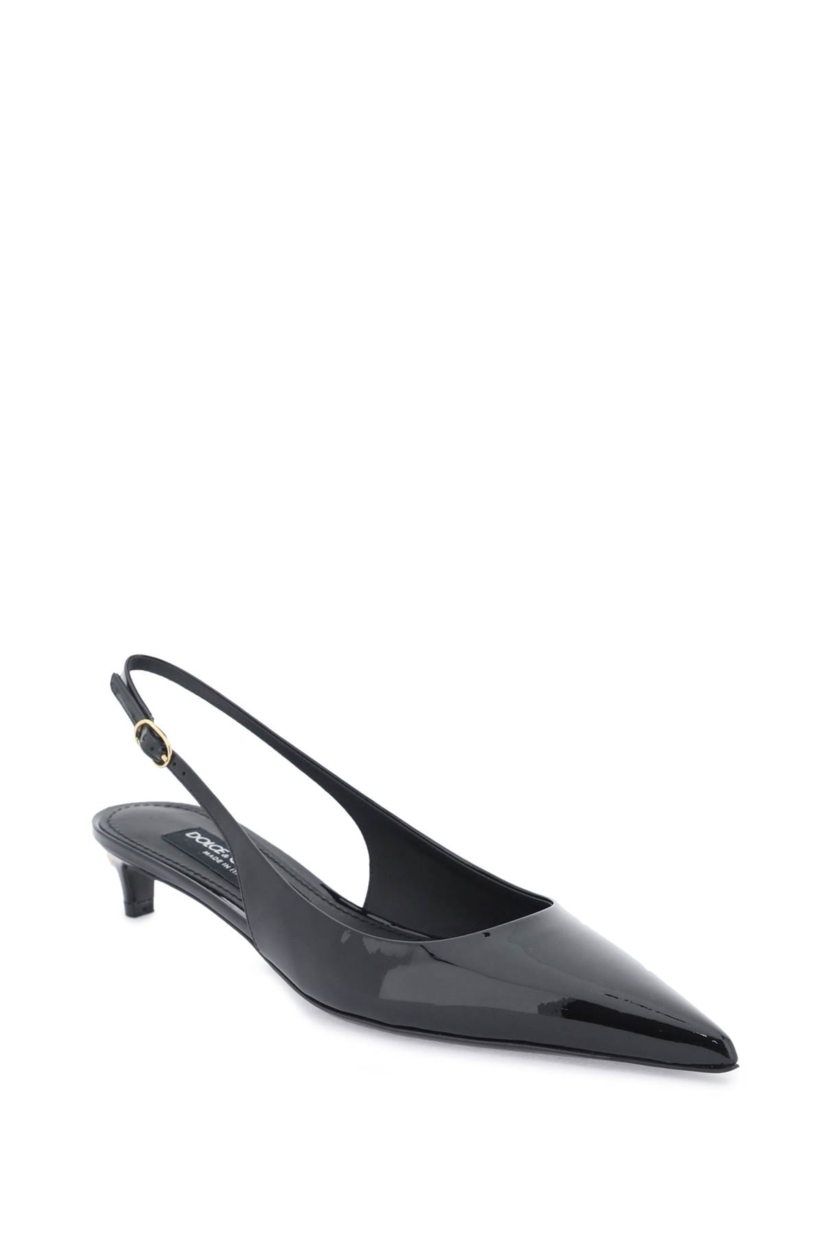 Shop Dolce & Gabbana Patent Leather Slingback Pumps In Nero (black)