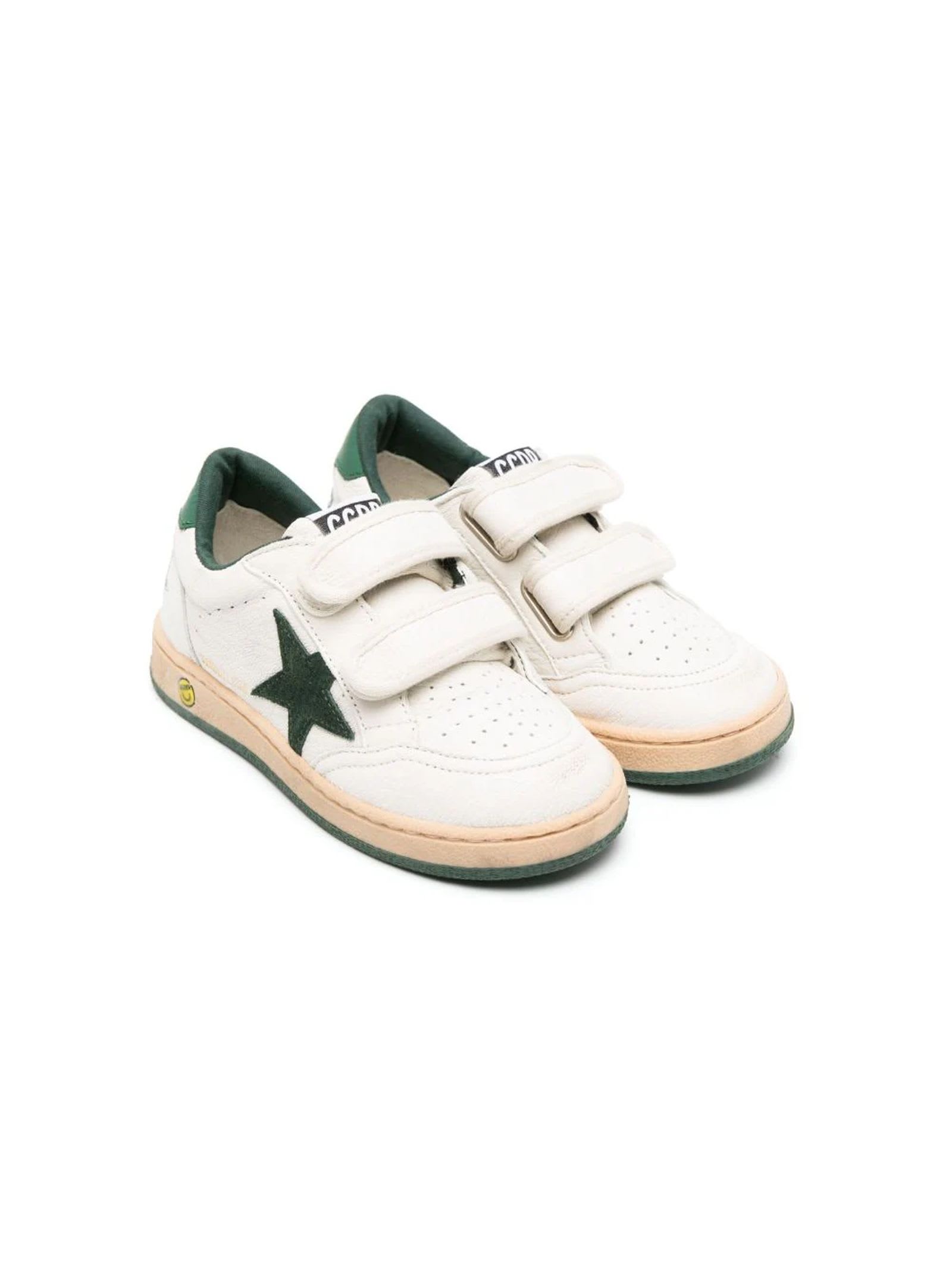 Golden Goose Ivory White Calf Leather Sneakers