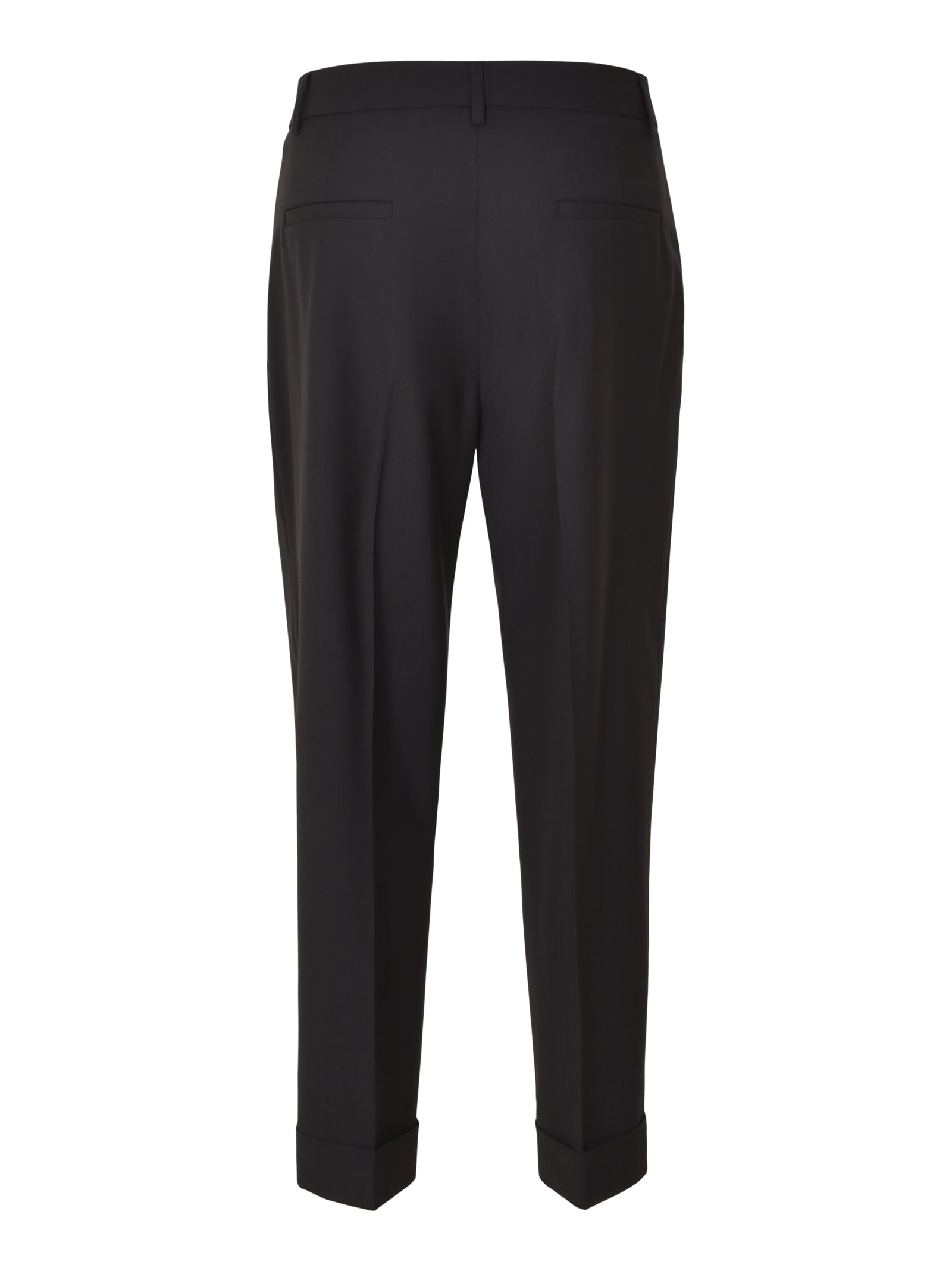 Shop Ql2 Wrap Fitted Trousers In Navy