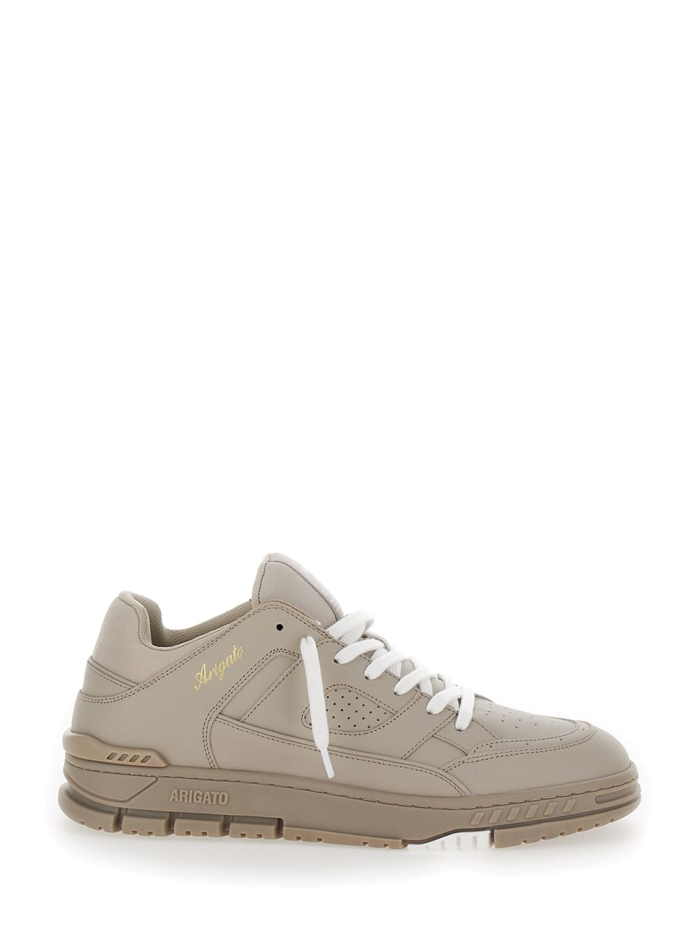 area Lo Beige Sneakers With Embossed Logo In Leather Blend Man