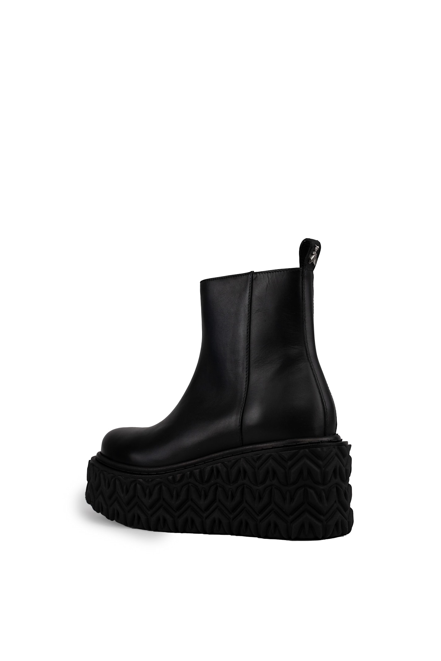 Shop Patrizia Pepe Leather Boot In Nero