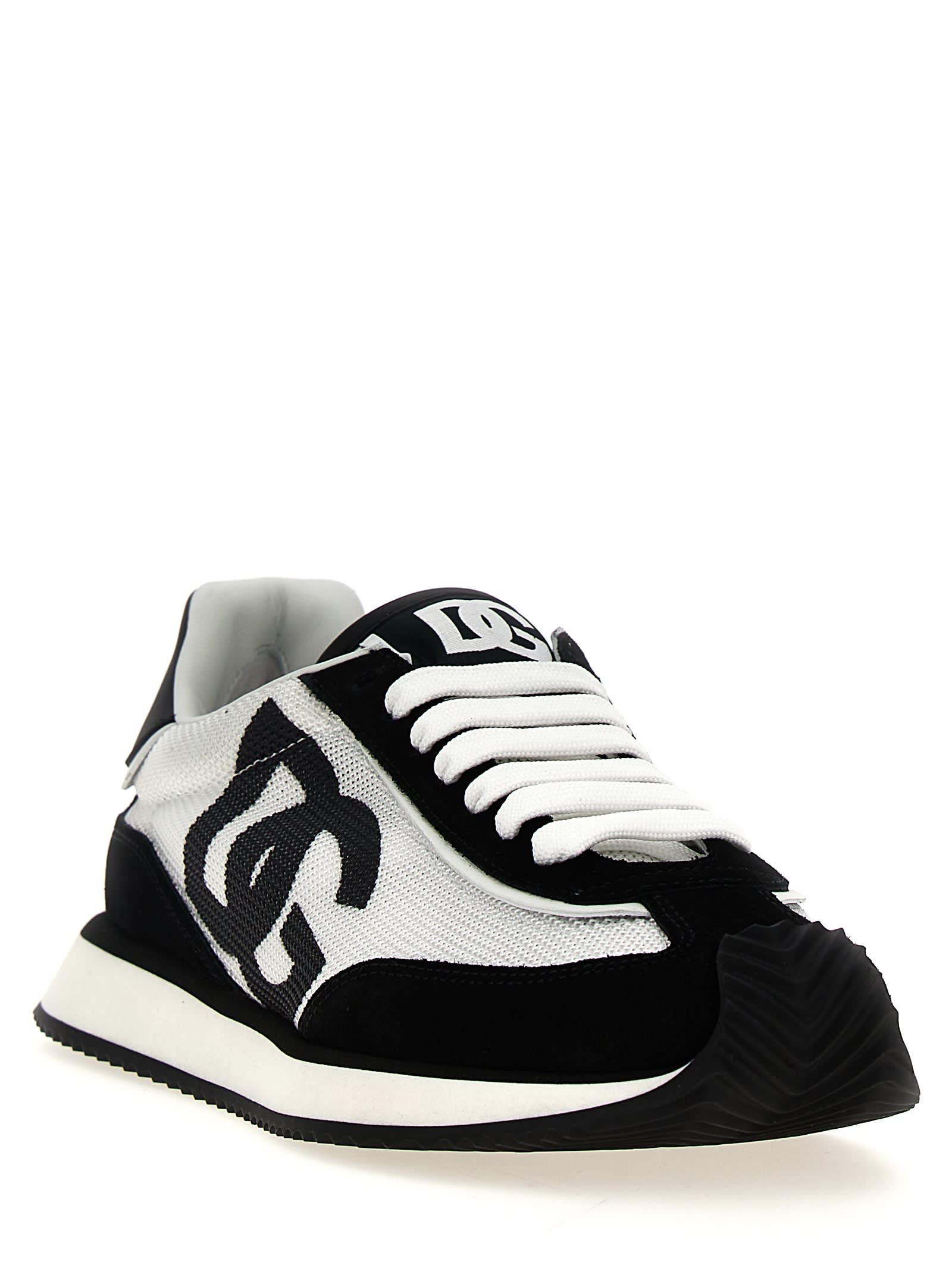 Shop Dolce & Gabbana Dg Cushion Sneakers In White/black