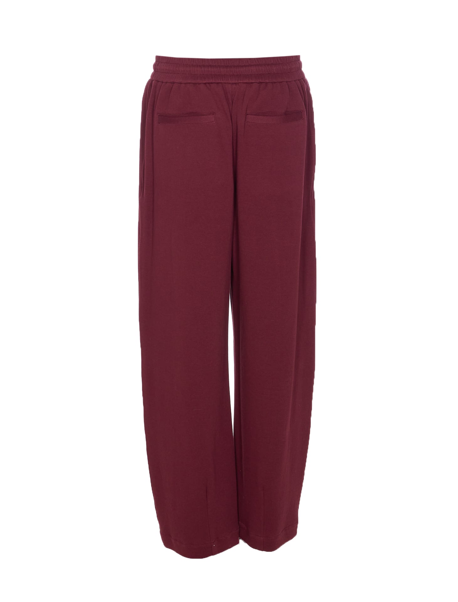 Brunello Cucinelli Women Piquet Track Pants In Burgundy
