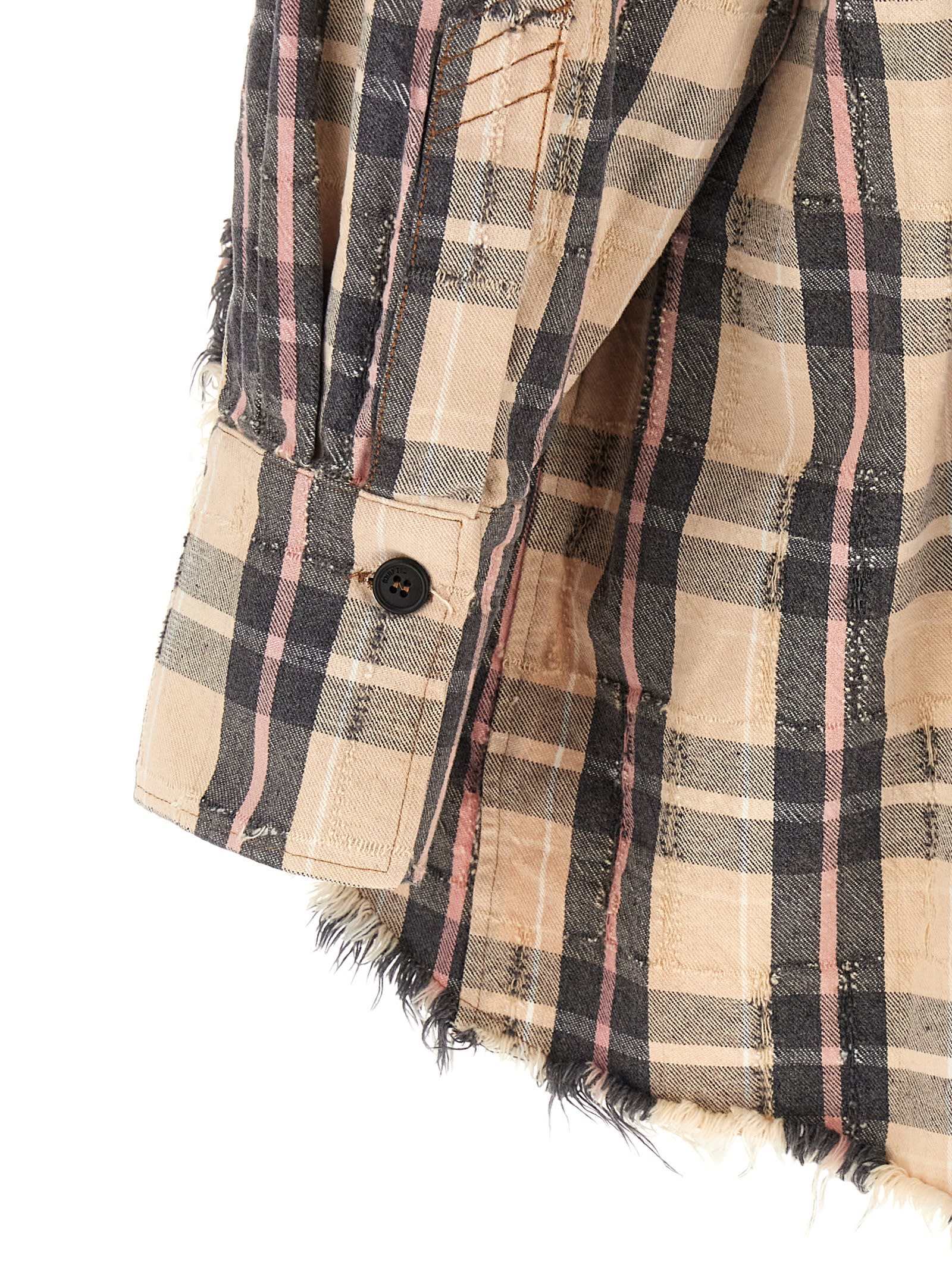 Attico Check Shirt Shirt And Blouse Multicolor In Brown