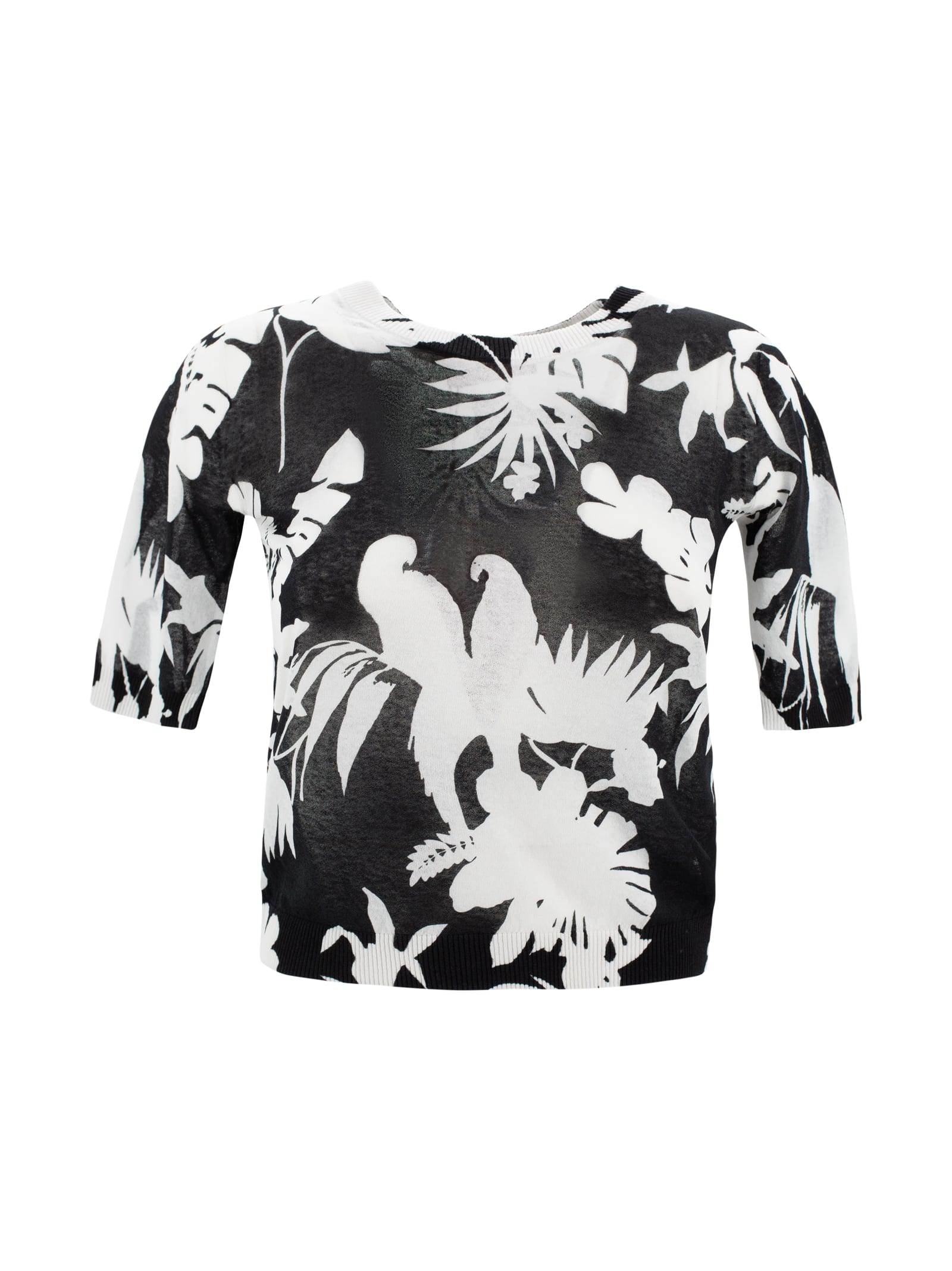 Max Mara Jersey With Print In Black